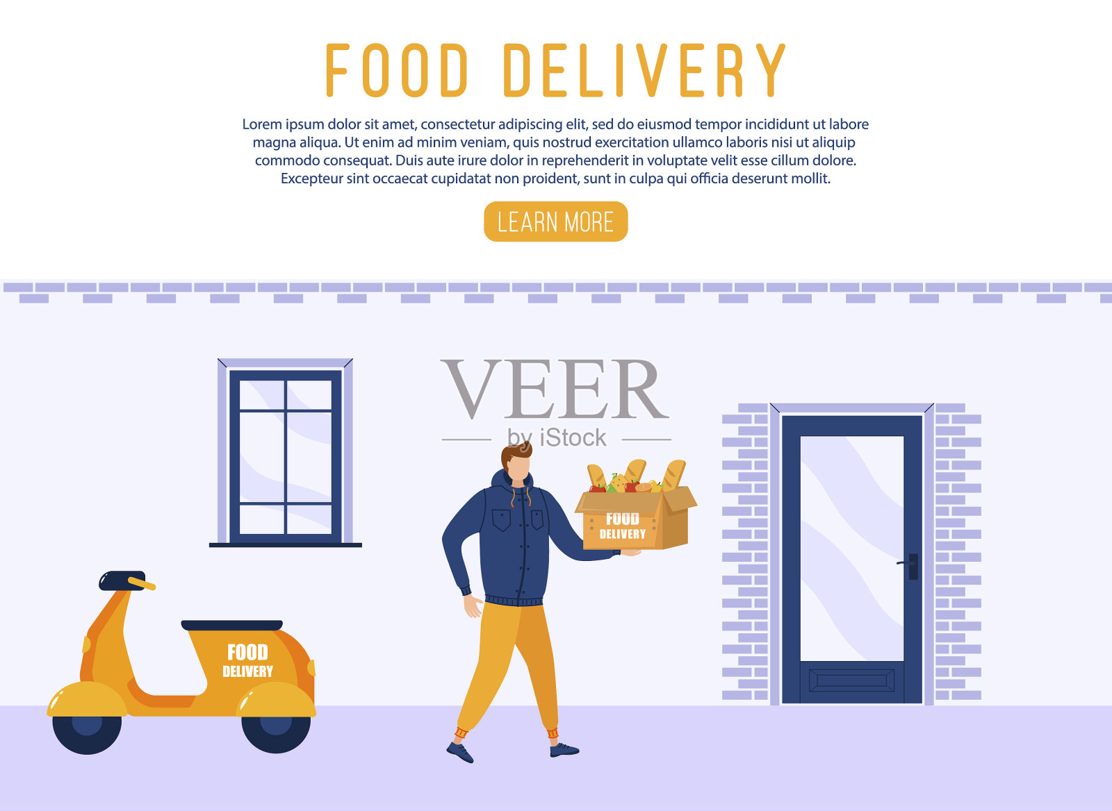 交付食品快递插画图片素材