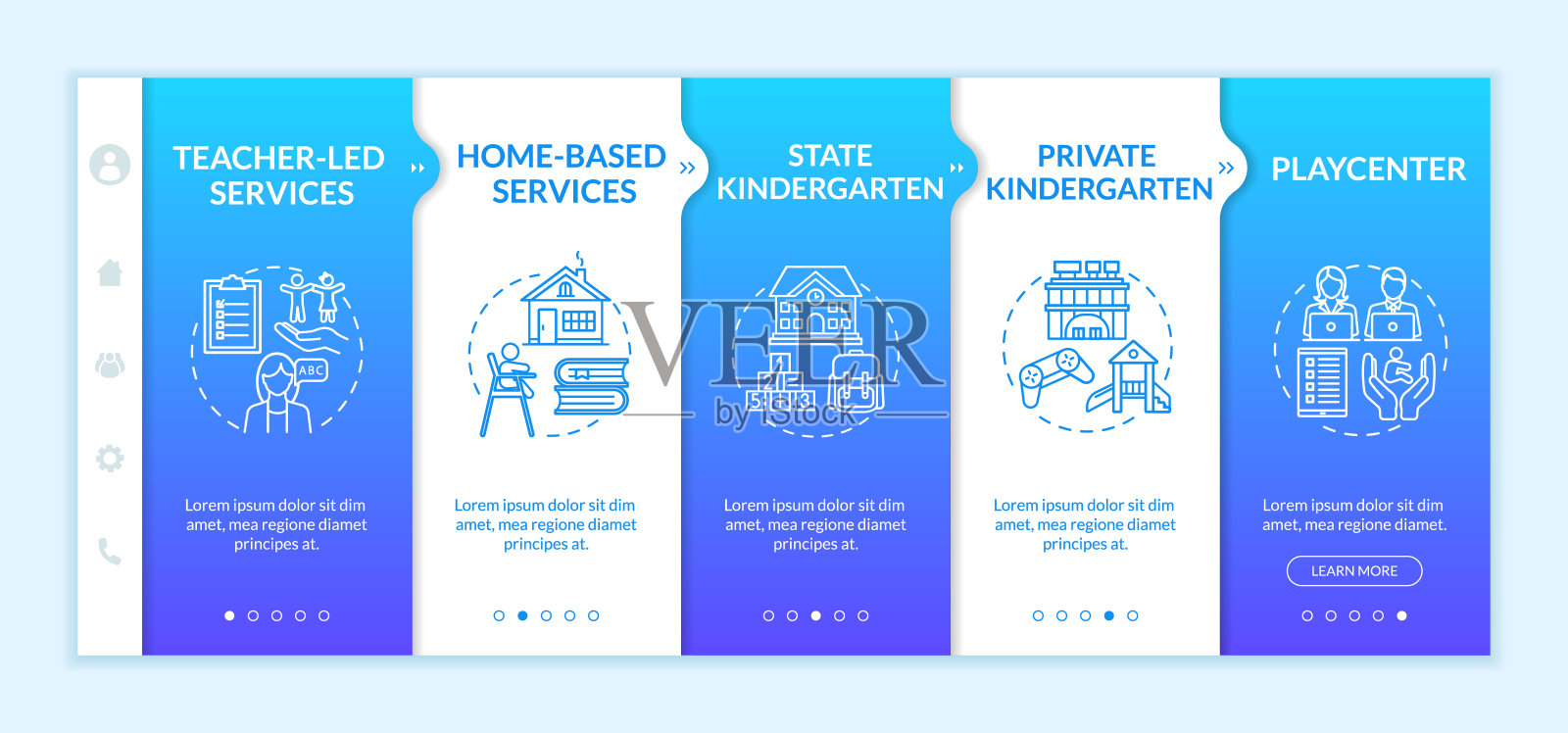 幼儿学前班中心类型向量模板插画图片素材