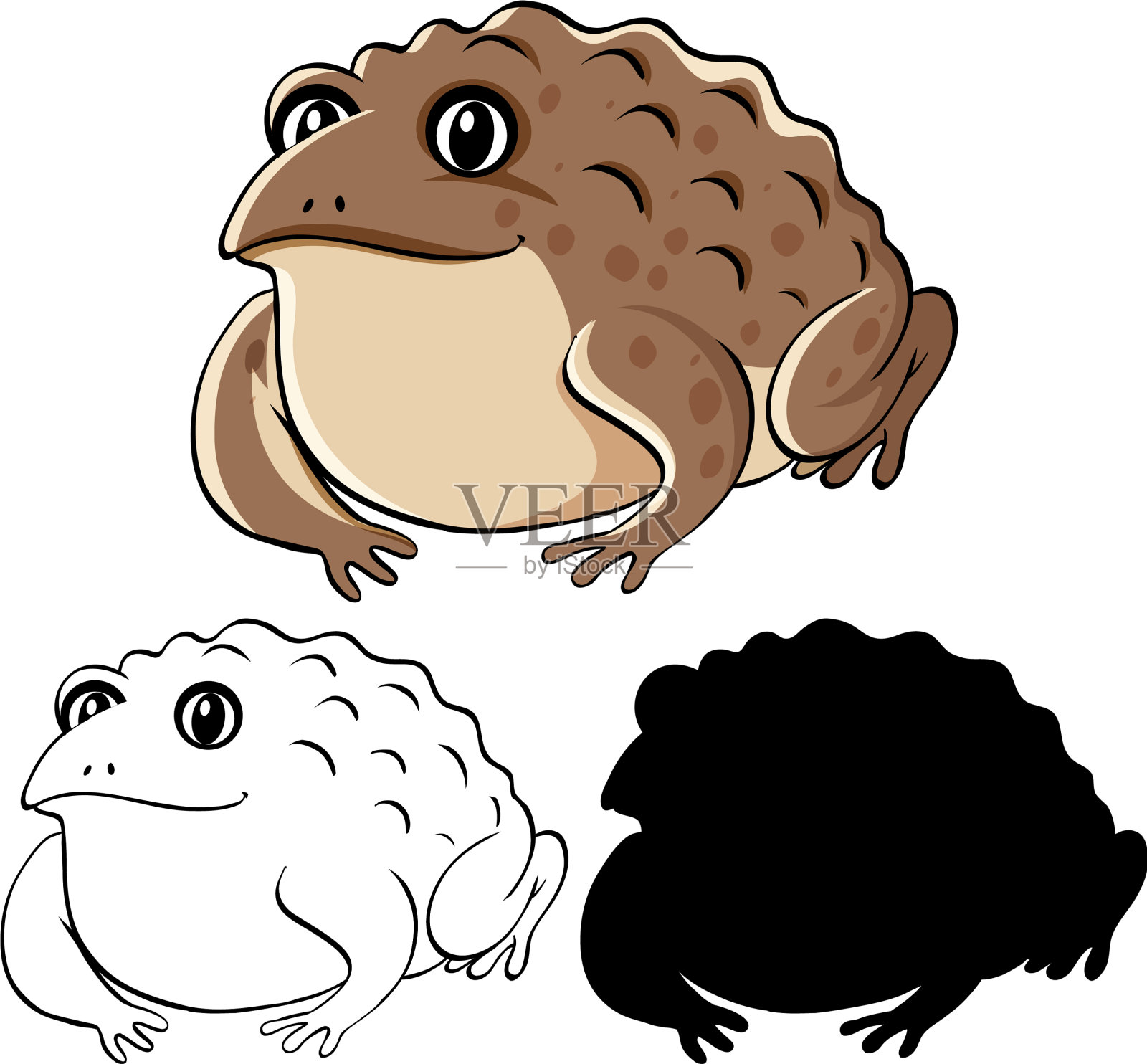 设置蟾蜍卡通设计元素图片