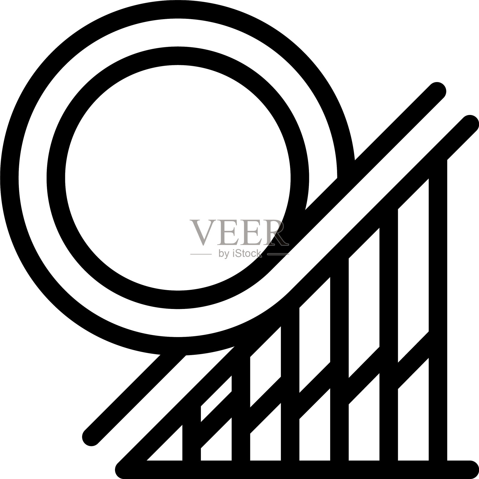 云霄飞车建设图标轮廓风格插画图片素材