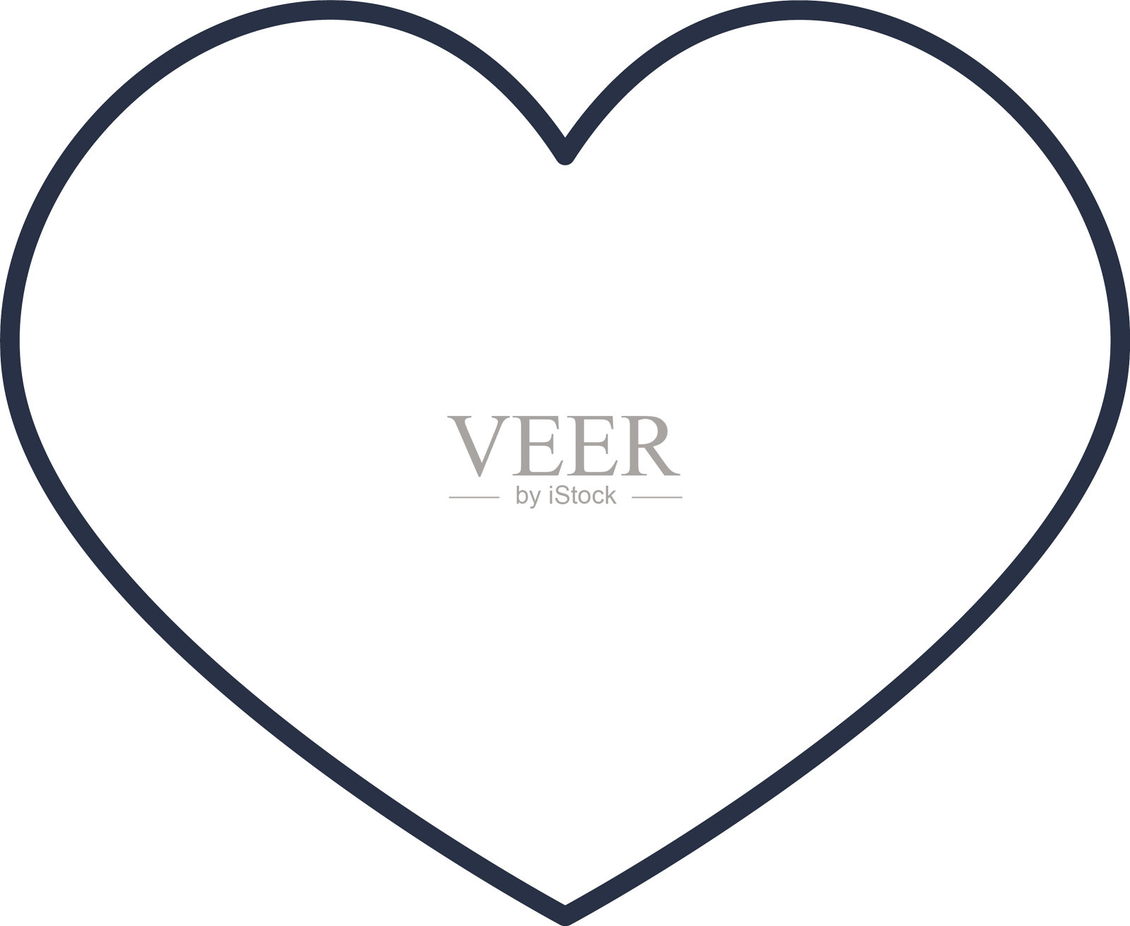 心形图标线条样式设计元素图片