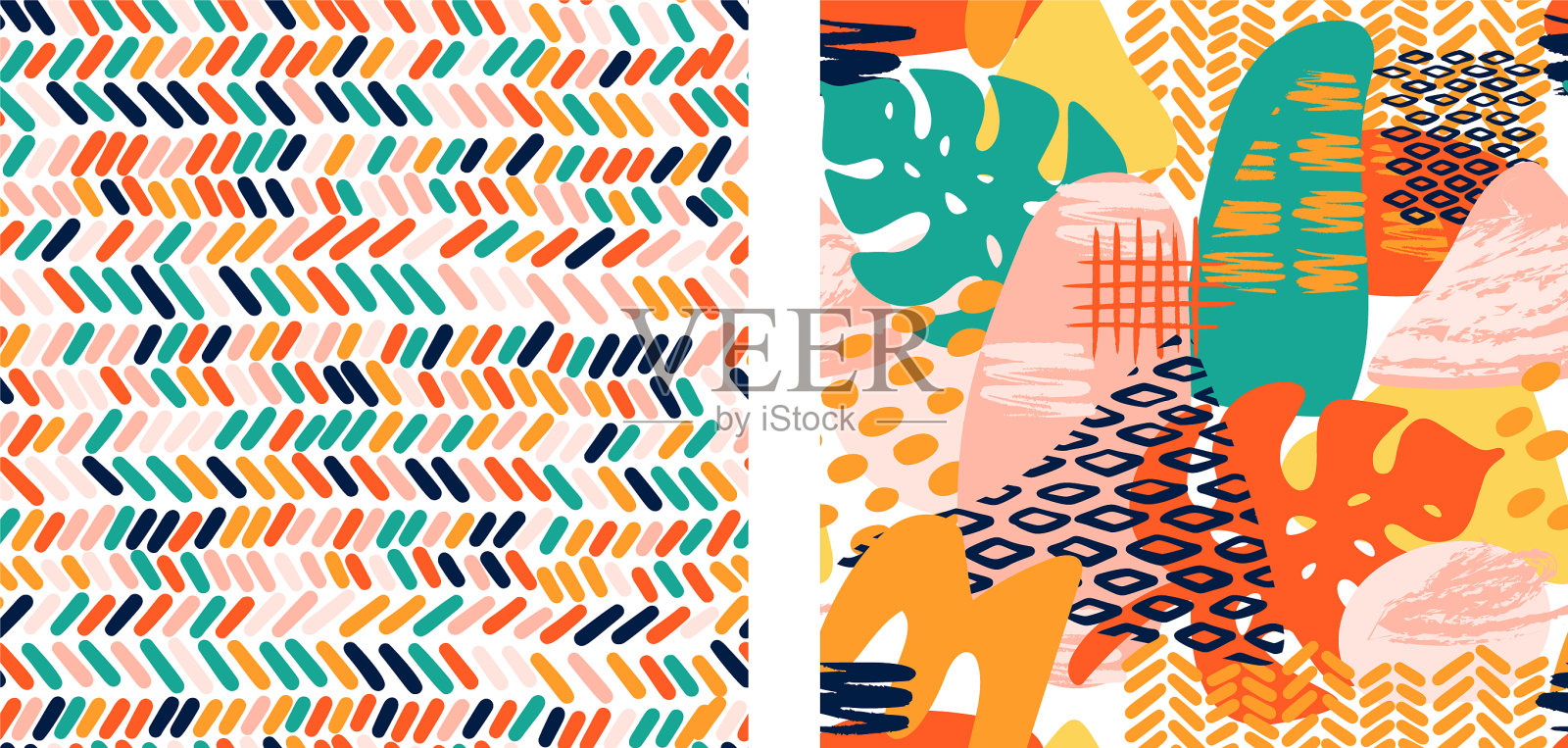 抽象形状几何图案设置插画图片素材