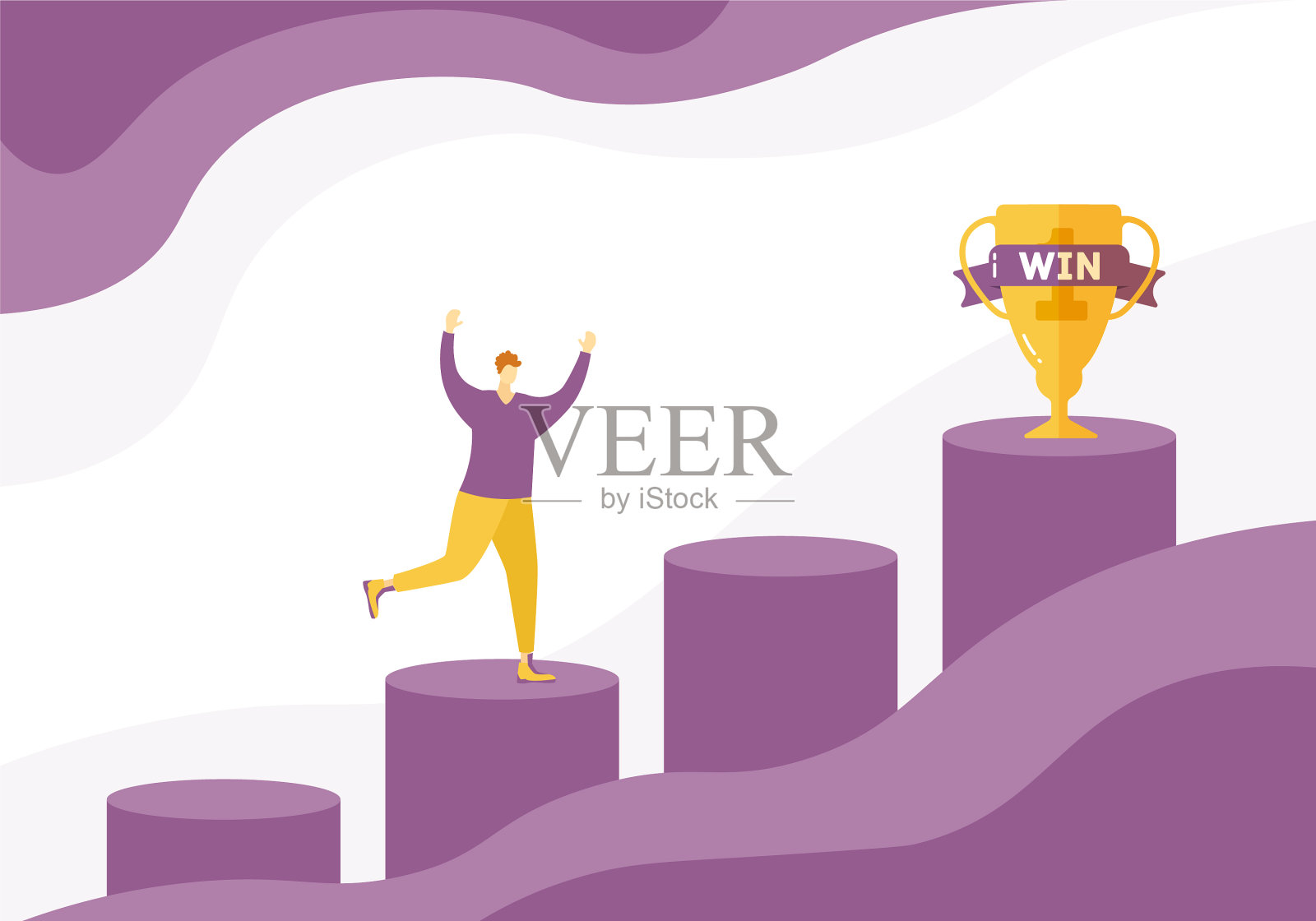 人们运行的目标插画图片素材