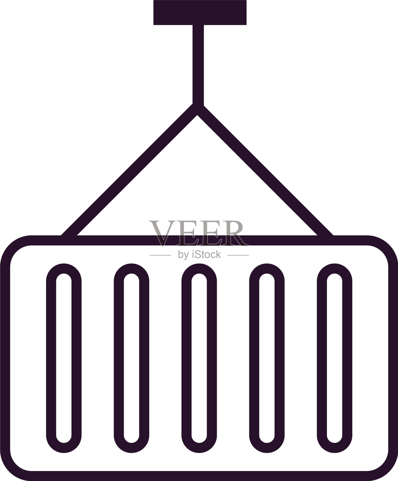 货物集装箱图标线条样式图标素材