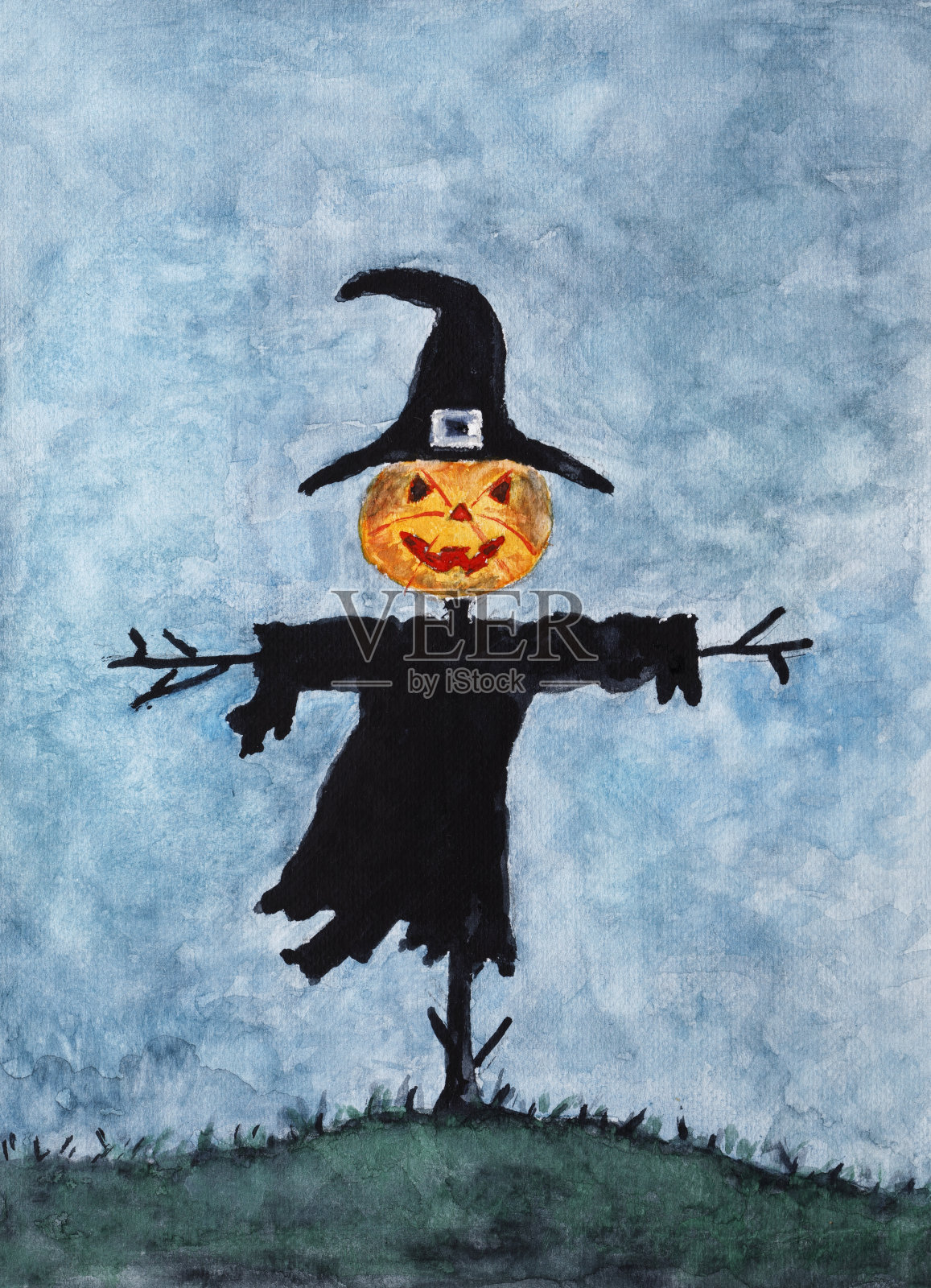 万圣节稻草人插画图片素材