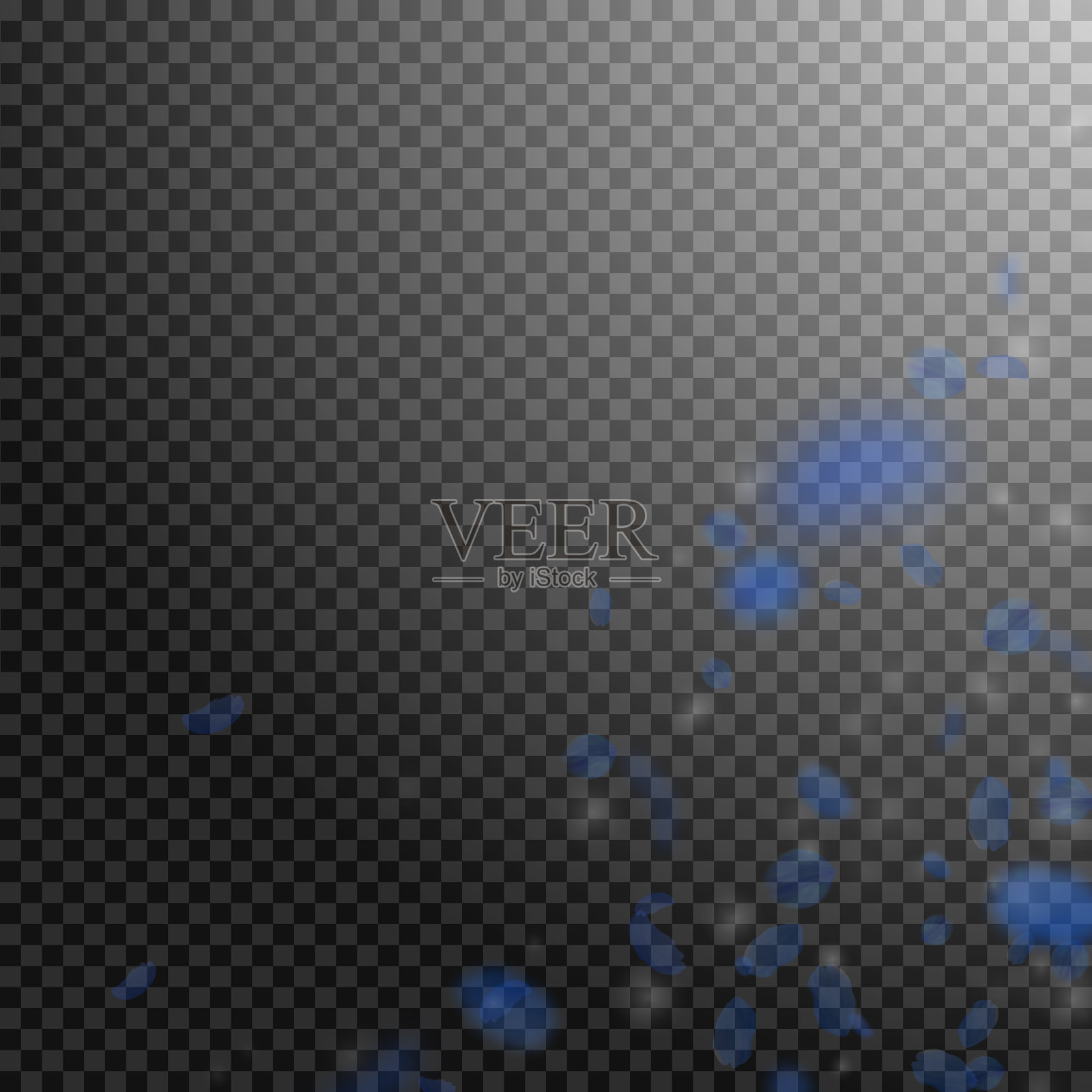 深蓝的花瓣飘落奇异的罗马插画图片素材