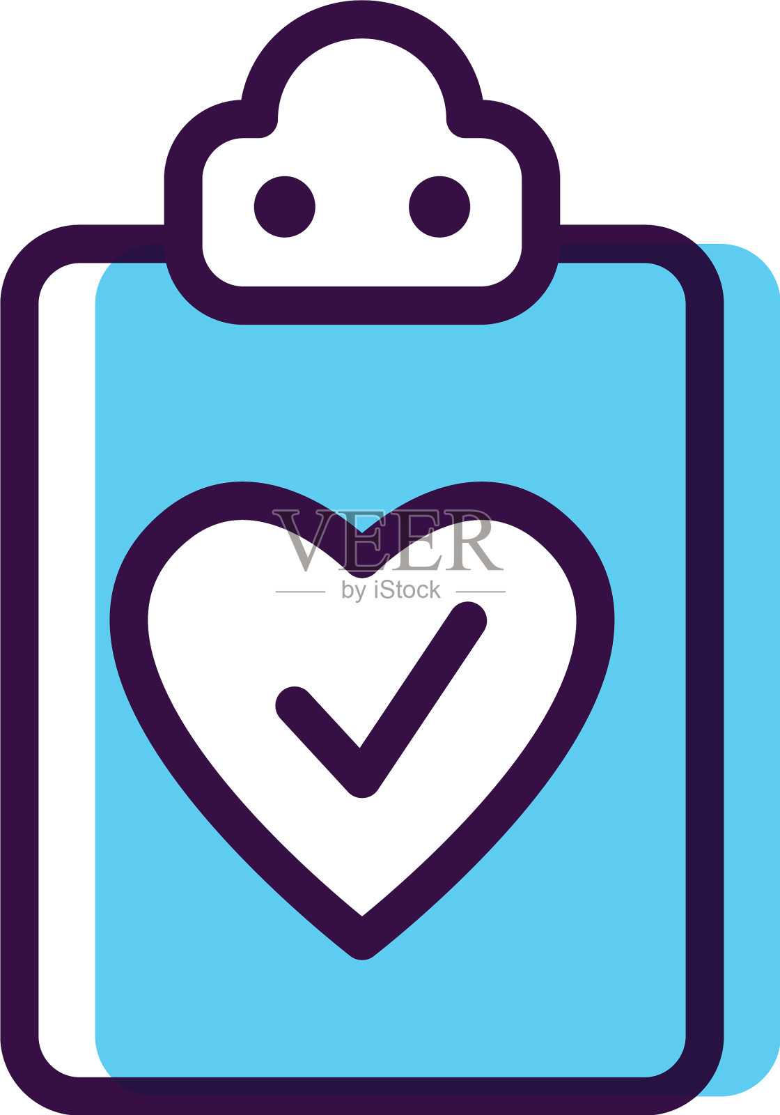 医疗保健概念与心脏医疗报告图标素材