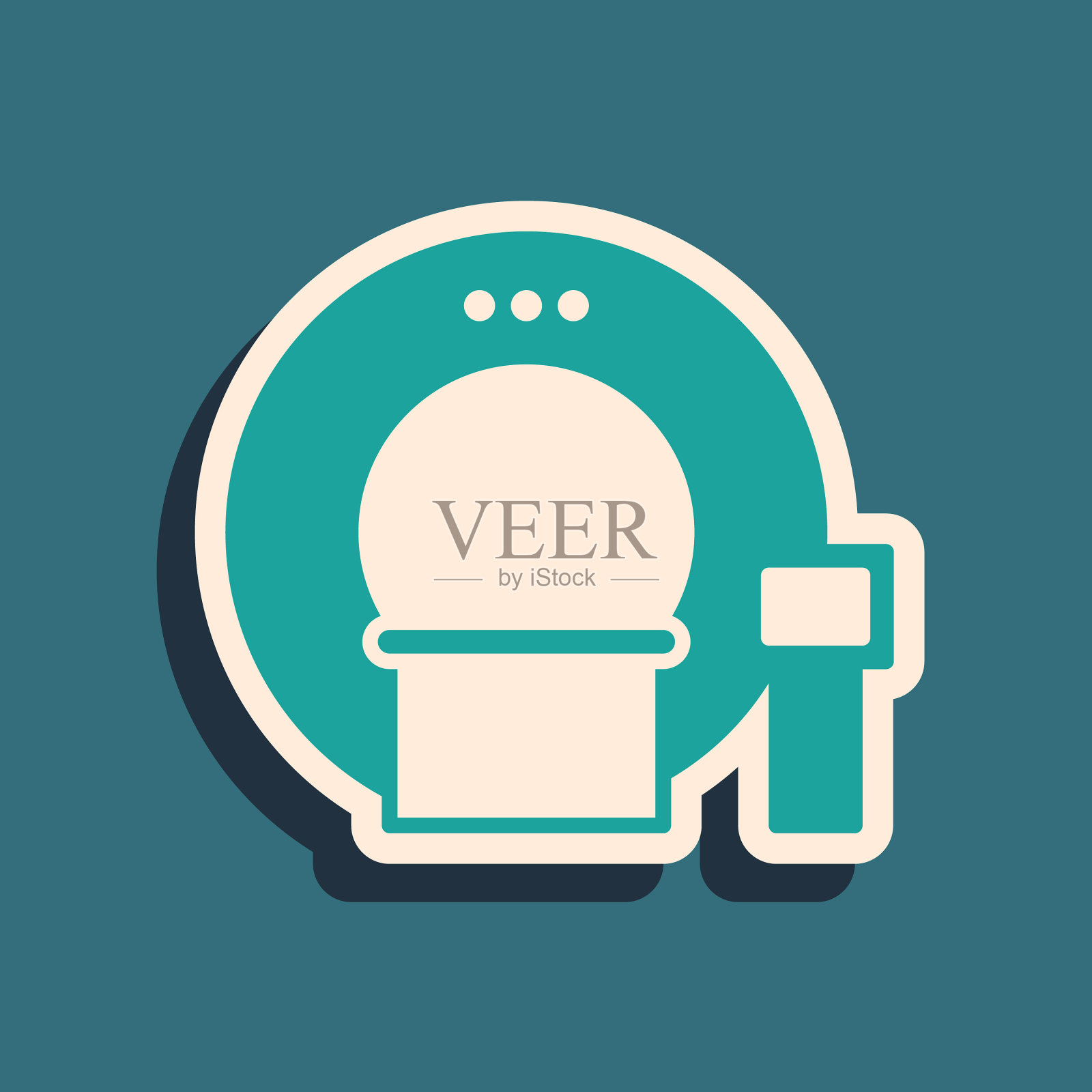 绿色断层扫描图标隔离在绿色背景上插画图片素材