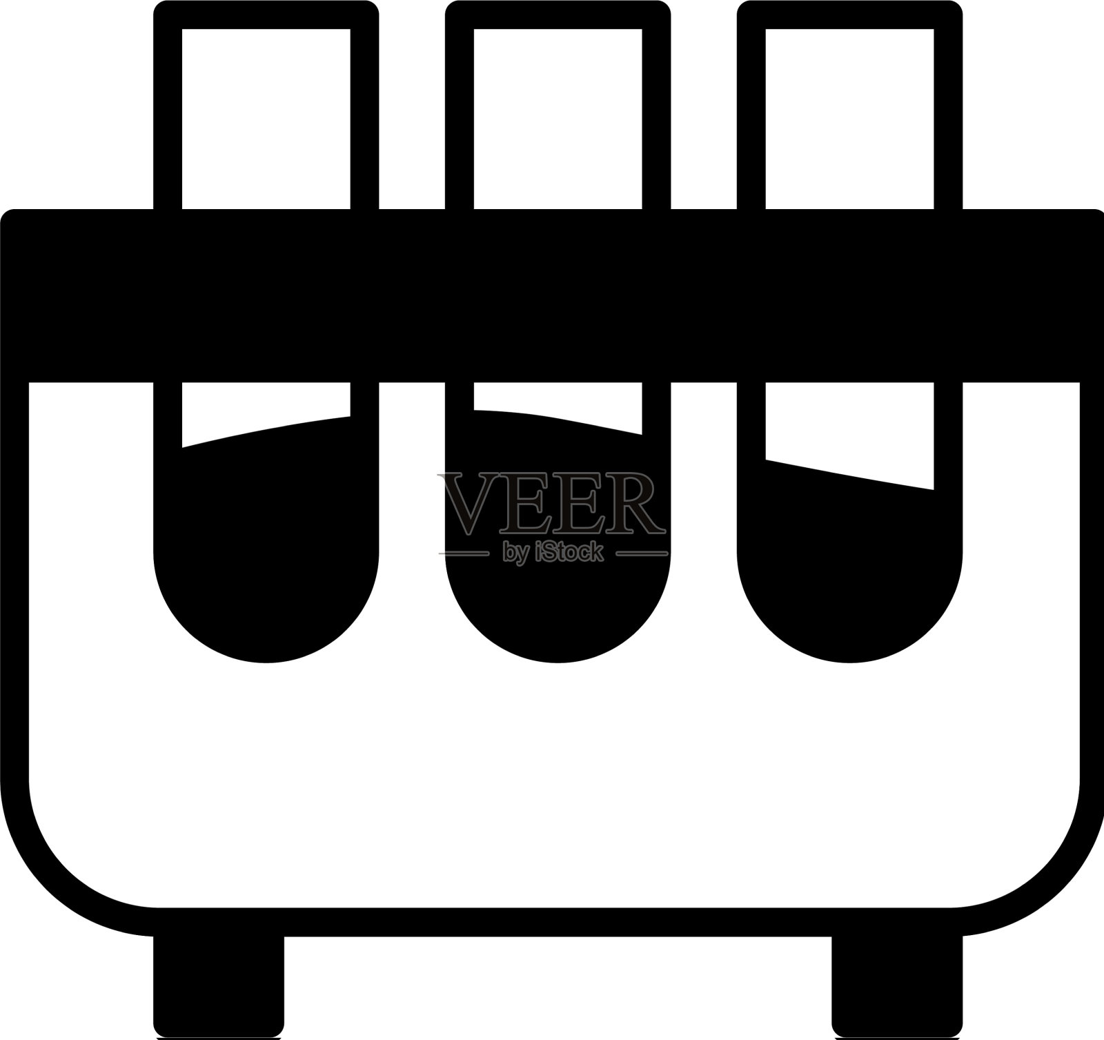 黑色试管和烧瓶化学实验室试验插画图片素材