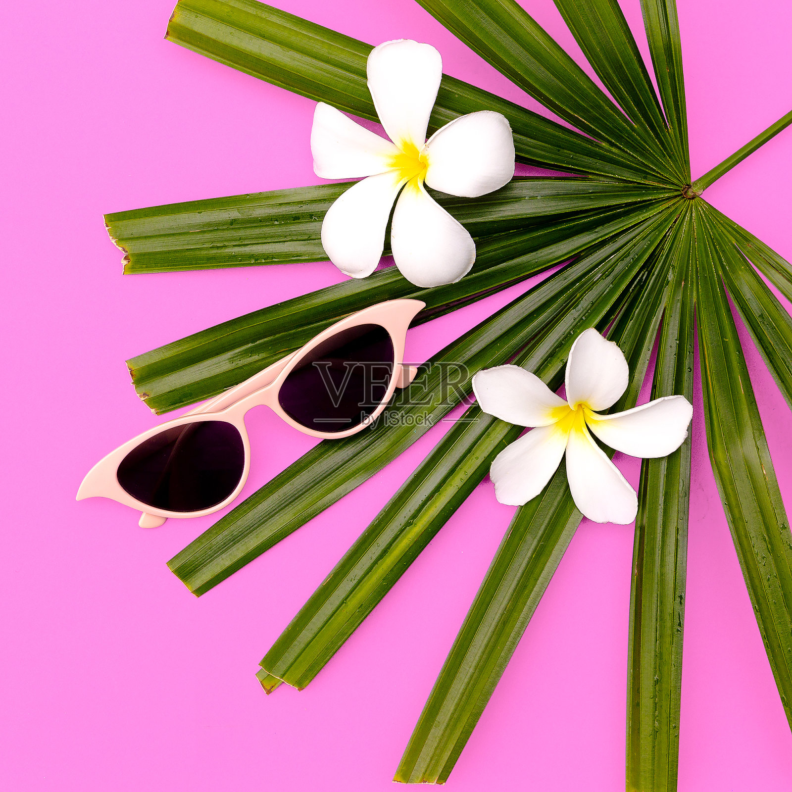 时尚太阳镜。夏季时尚配件。平躺照片摄影图片