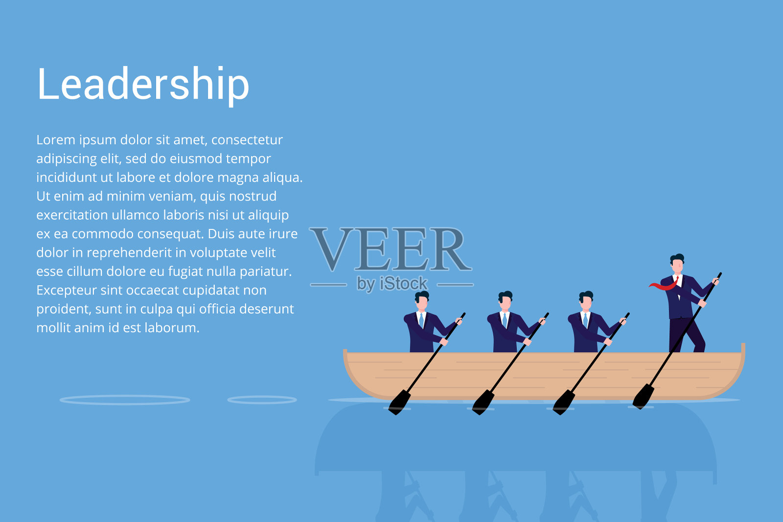 与船务行业的领导团队合作插画图片素材