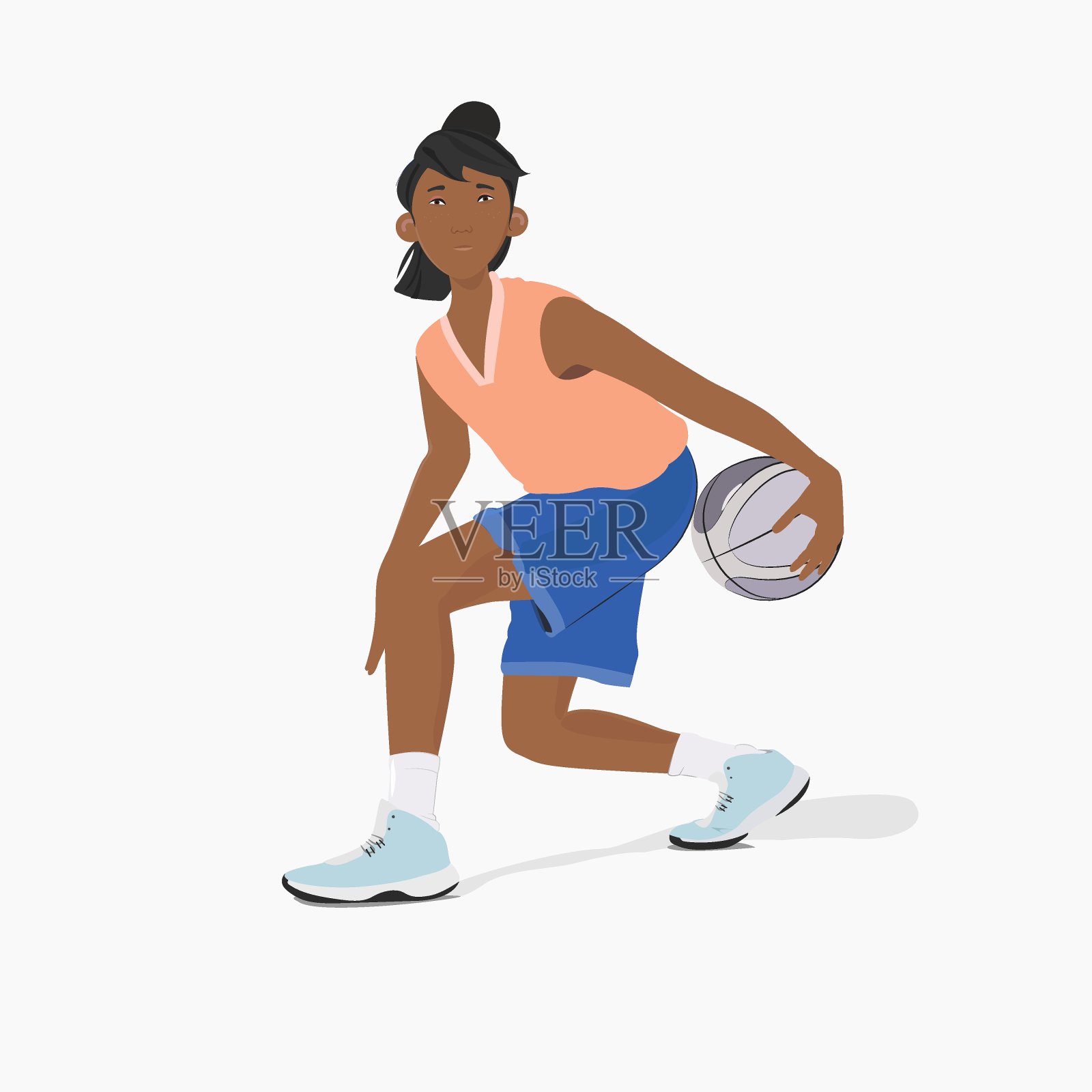 女篮球运动员向量插画图片素材