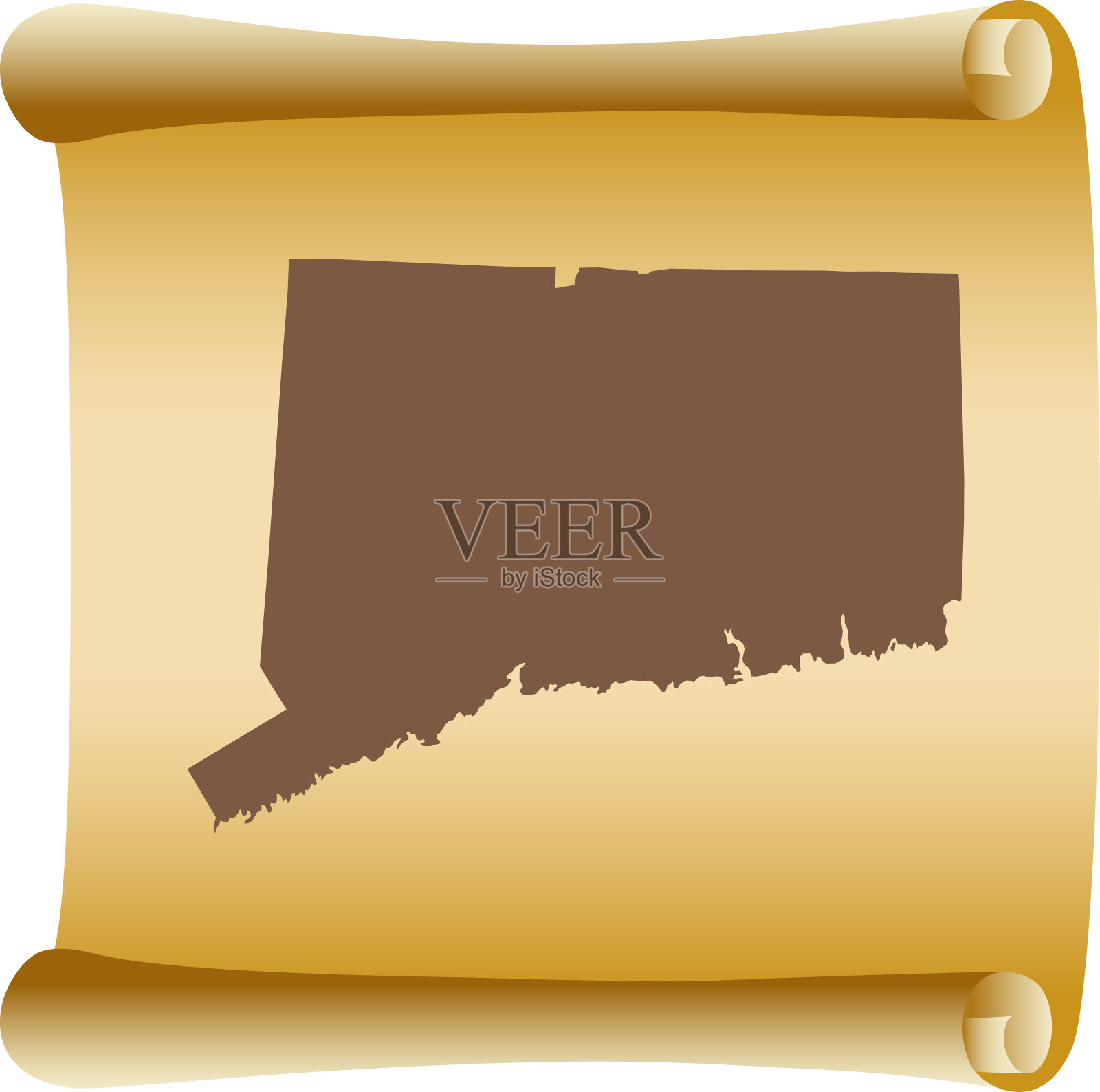 康涅狄格地图插画图片素材