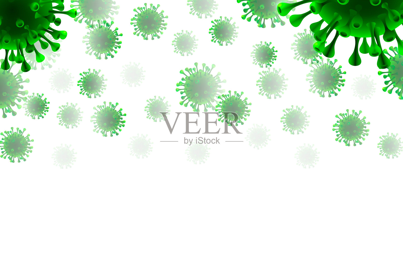 病毒生物危险，生物宏观，白色背景。插画图片素材