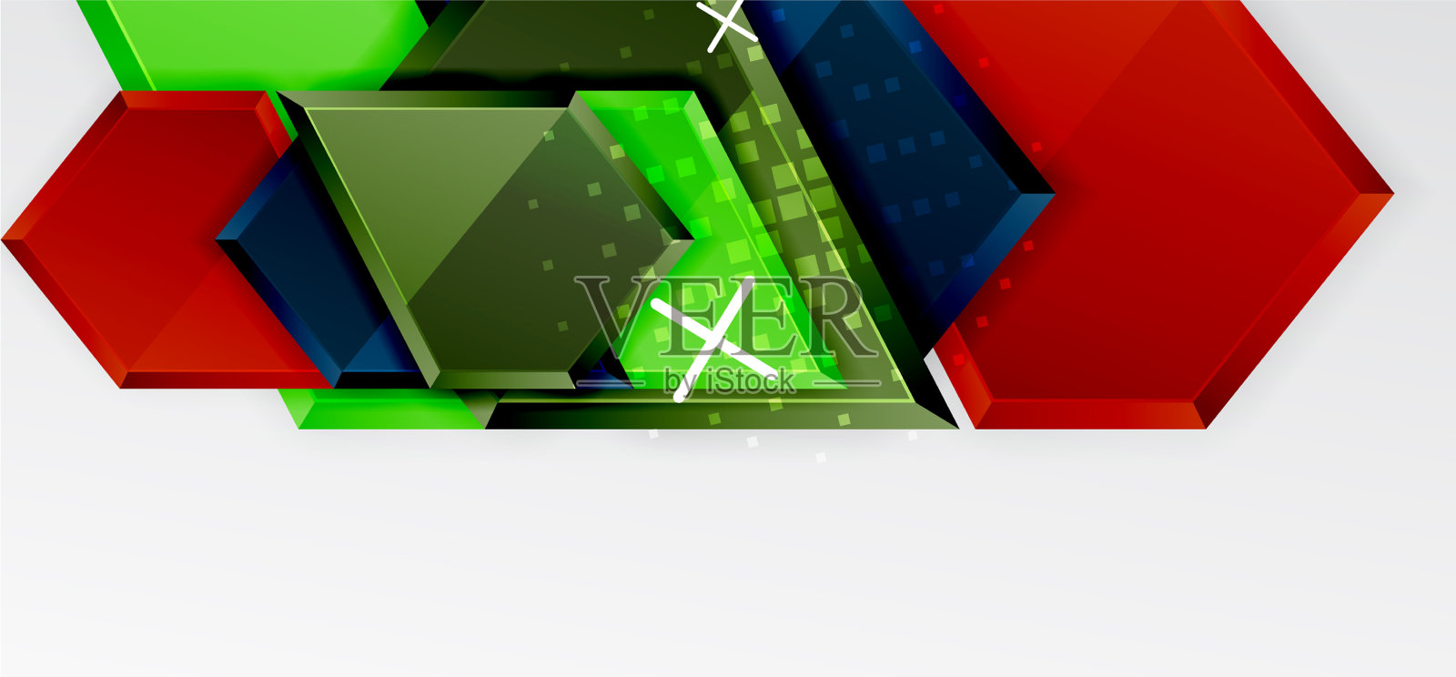 金属光泽闪亮的几何形状与3d效果插画图片素材