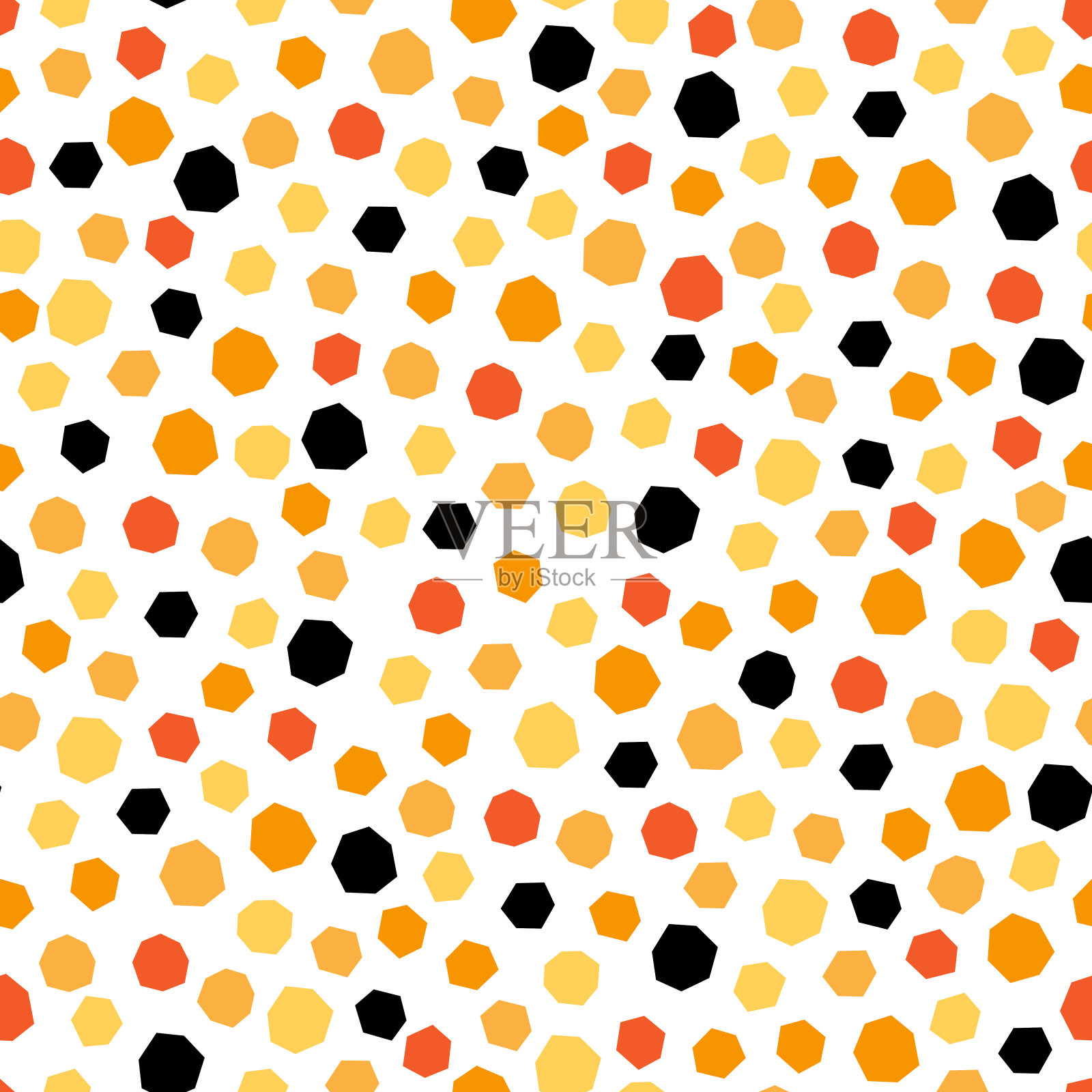 矢量无缝图案贴花风格与节日五彩纸屑插画图片素材