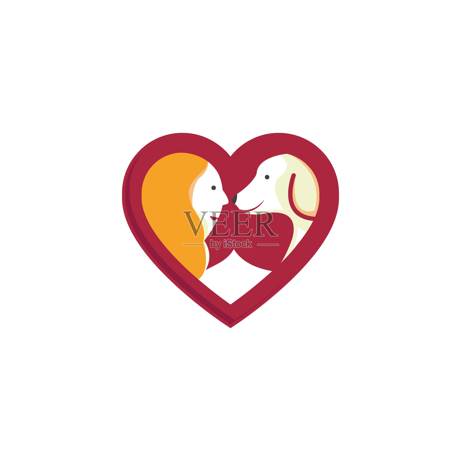 概念设计象征女人与狗插画图片素材