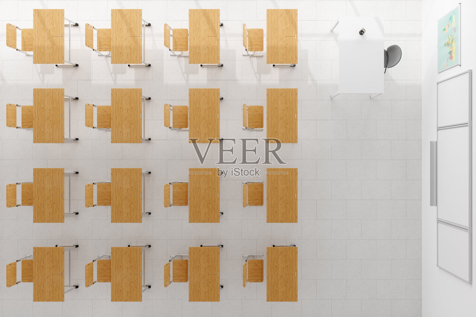 一个教室的顶视图照片摄影图片