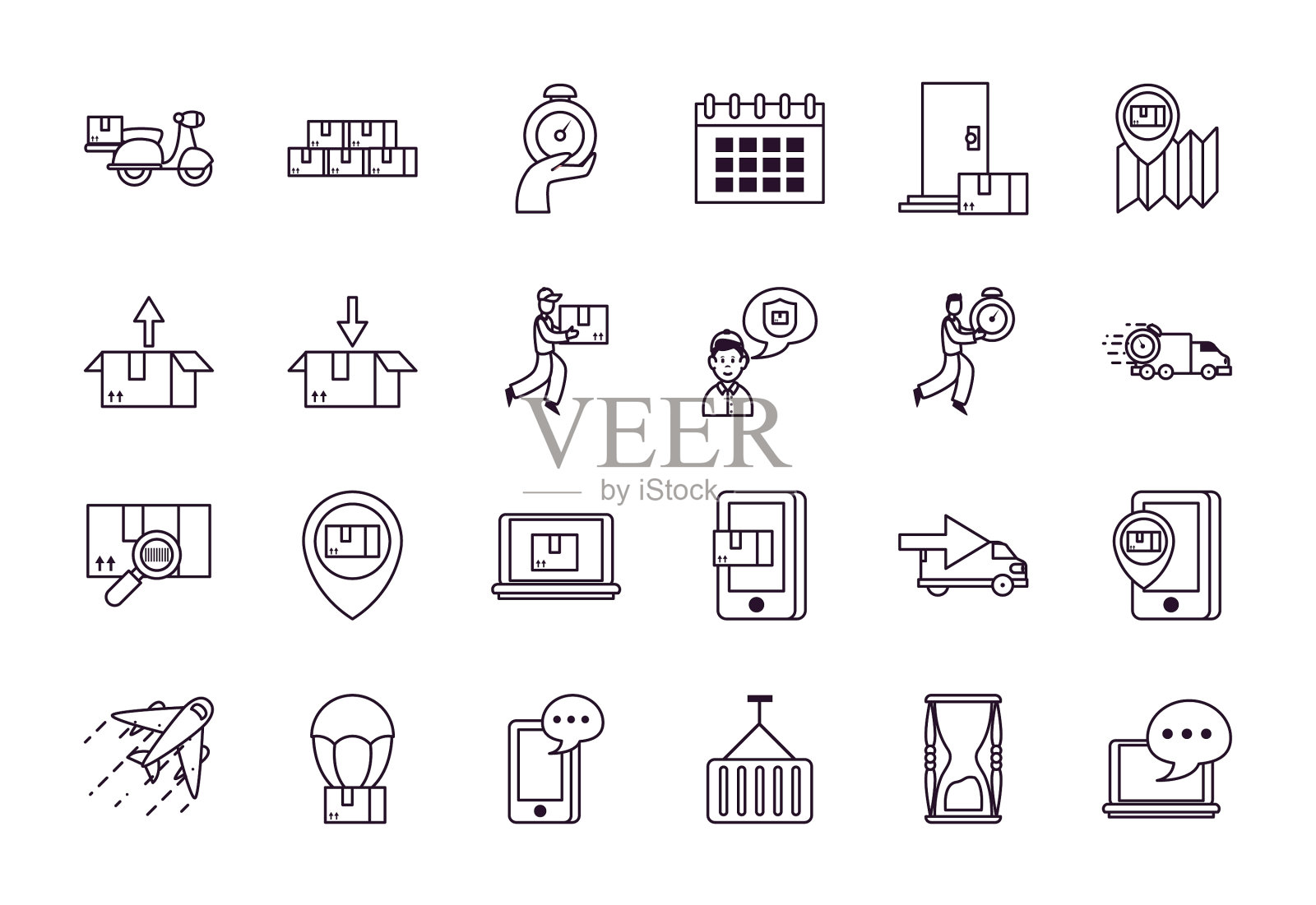 技术设备和快速交付图标集图标素材