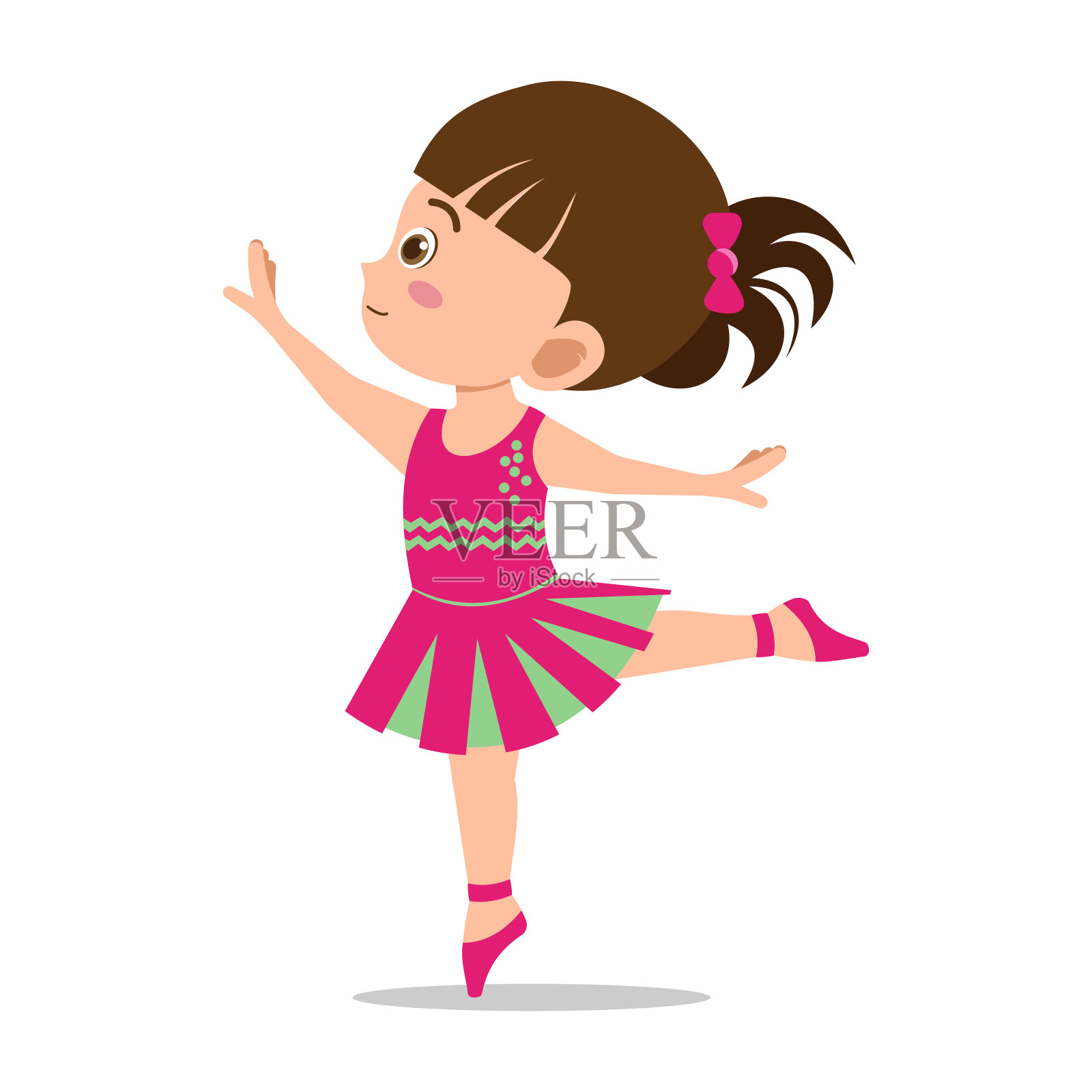 芭蕾舞女演员的小女孩插画图片素材