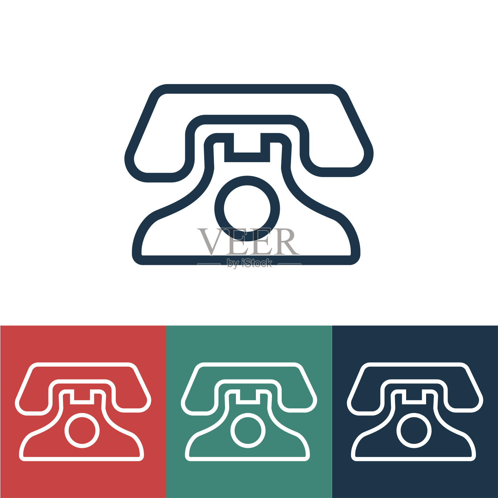 线性矢量图标与手机插画图片素材