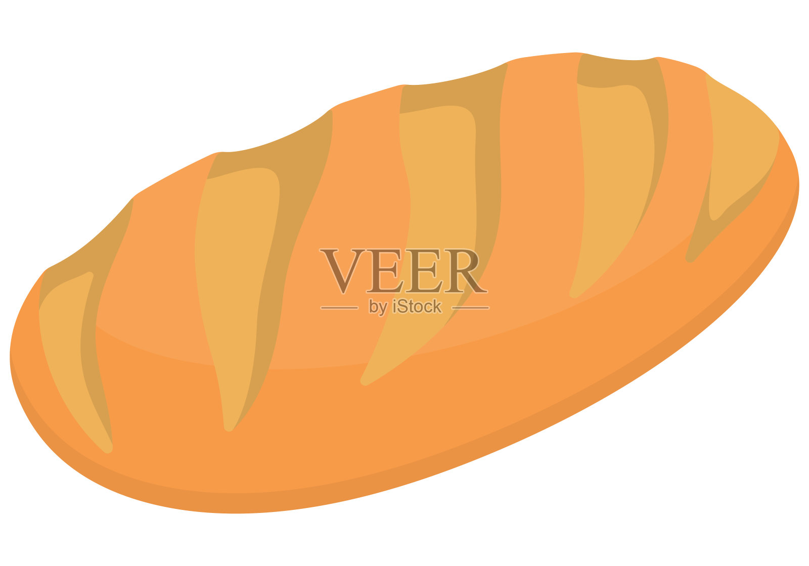 新鲜面包孤立在白色背景。设计元素图片