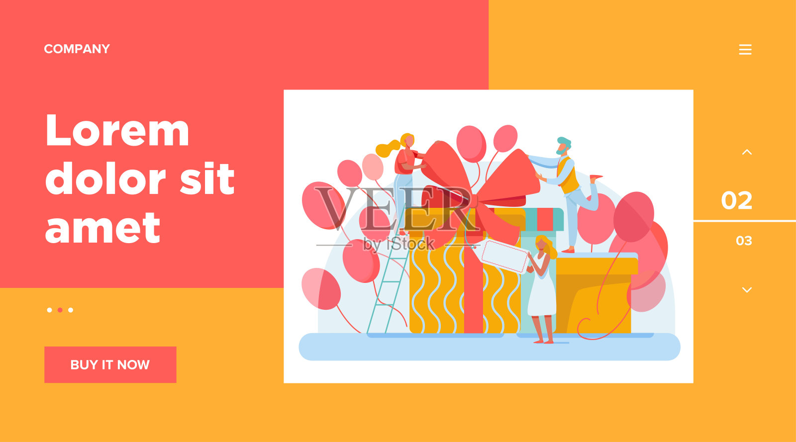 朋友庆祝生日，包装礼物插画图片素材