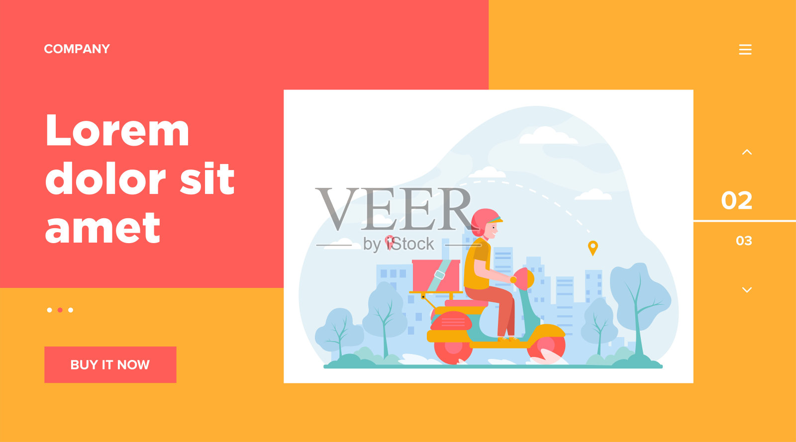 摩托车发货单快递插画图片素材