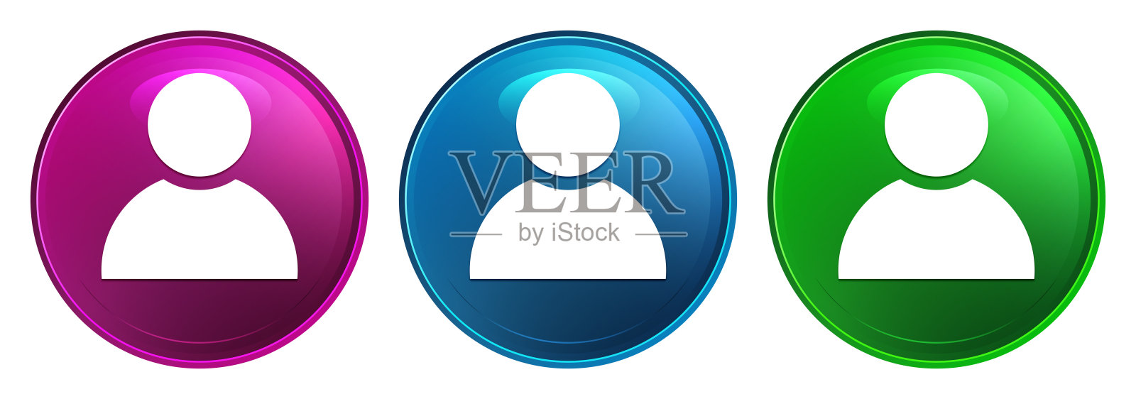 人图标魔术玻璃设计圆形按钮设置说明图标素材