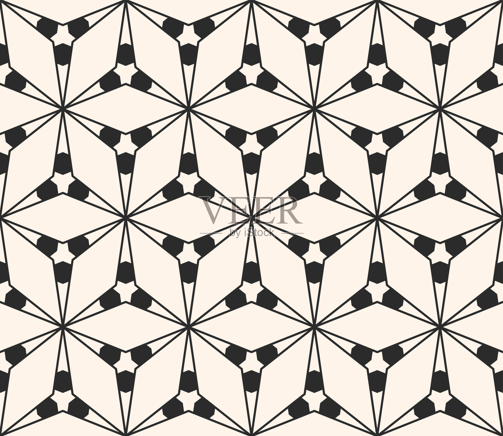 几何无缝图案与三角形形状，细线插画图片素材