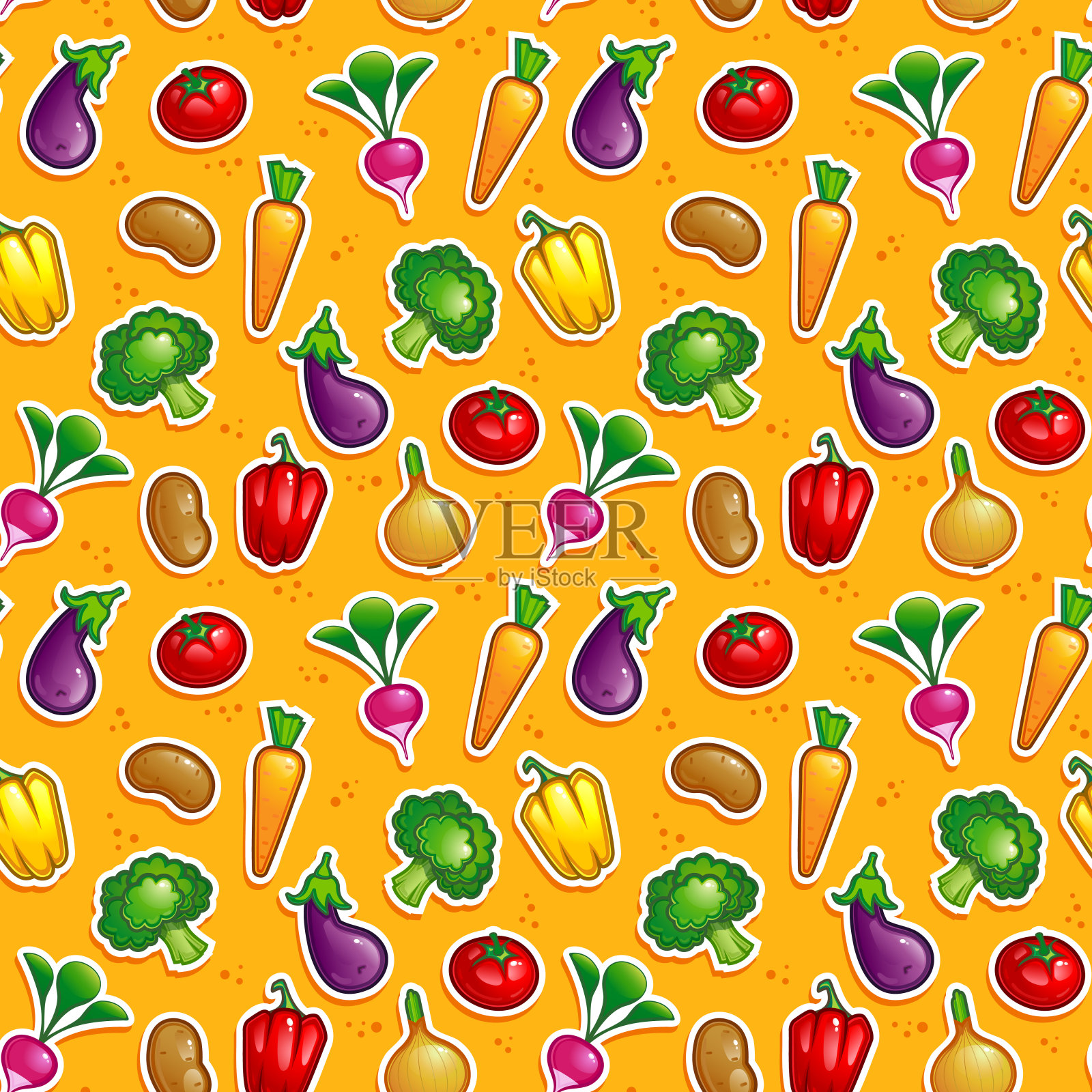 素食无缝模式插画图片素材