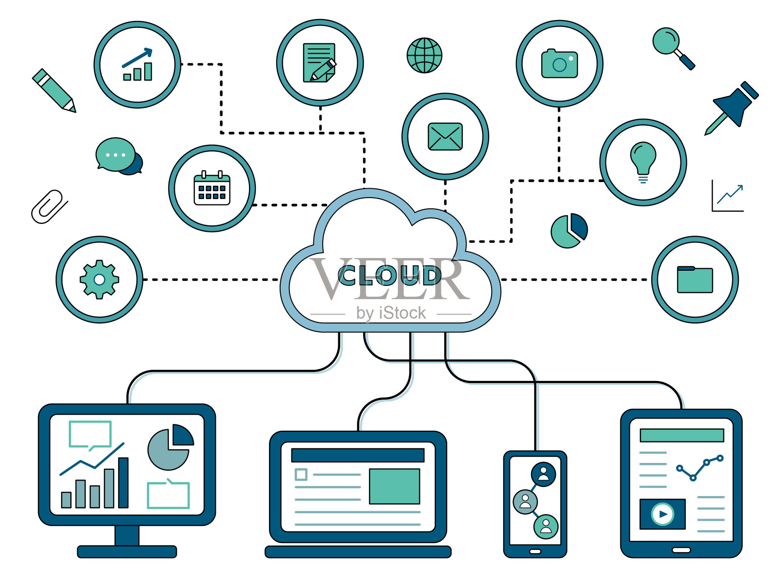 商业云的插图插画图片素材