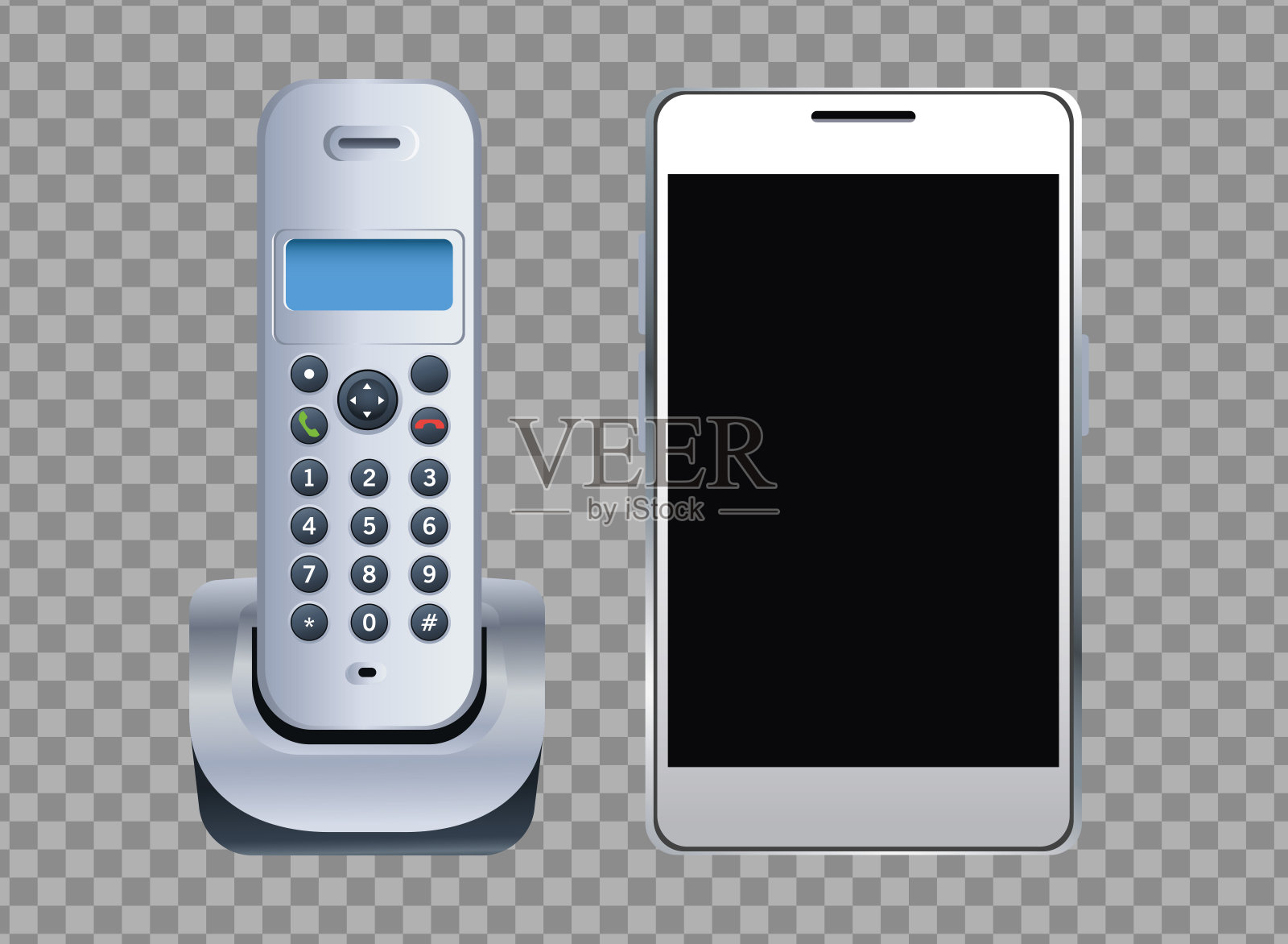 无线电话和智能手机设备插画图片素材