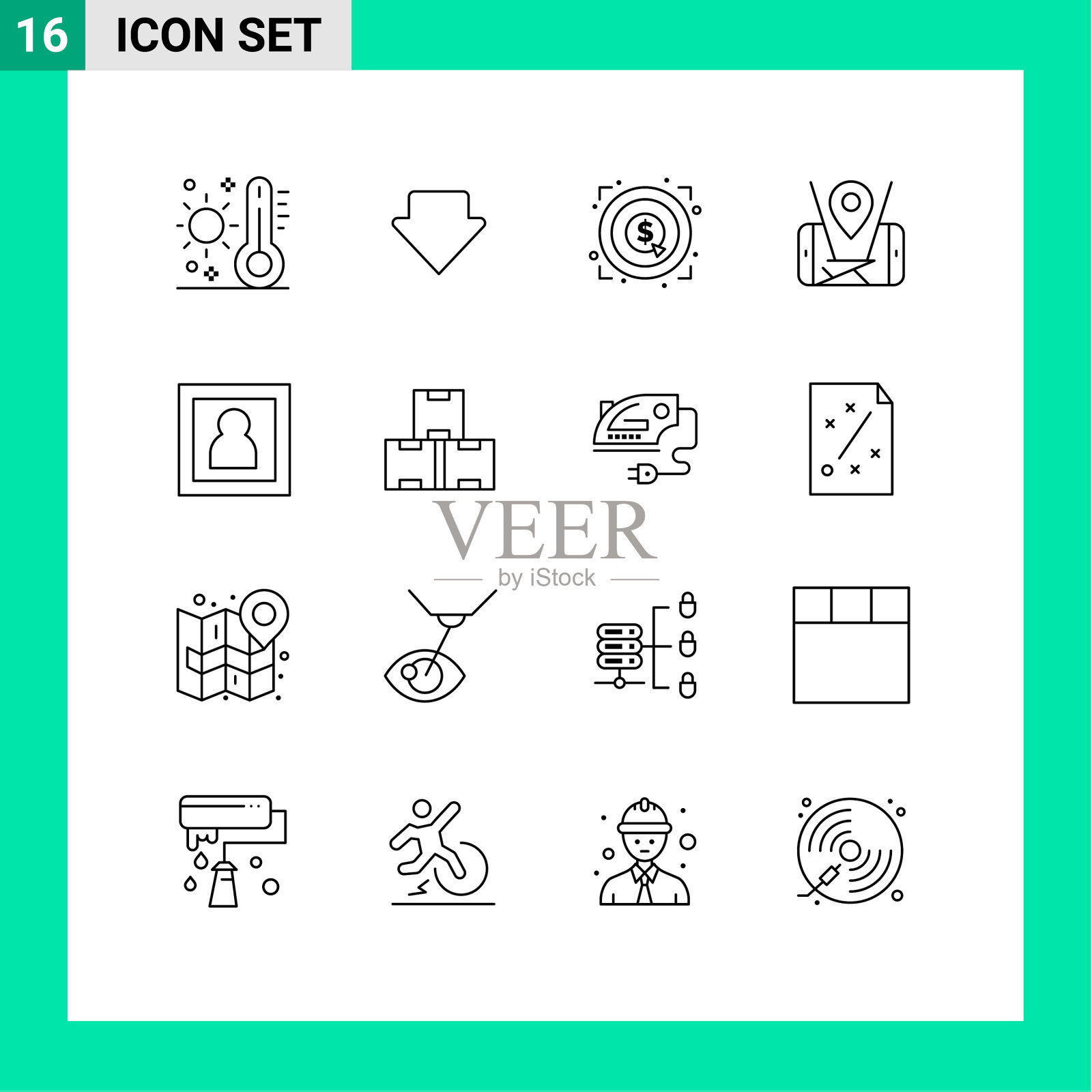 16个创意图标的现代标志和符号图标素材