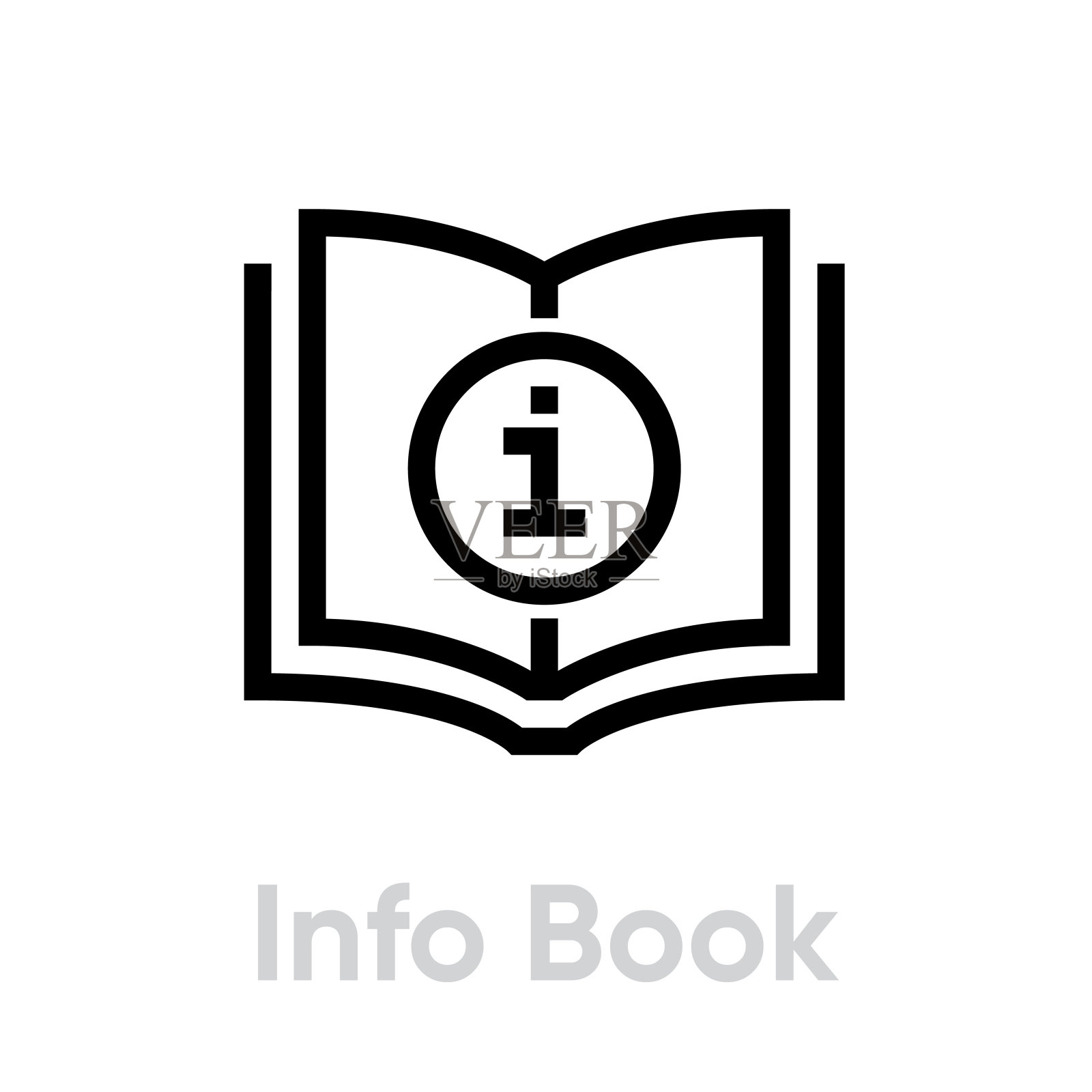 信息或指南书图标。可编辑的矢量轮廓。图标素材