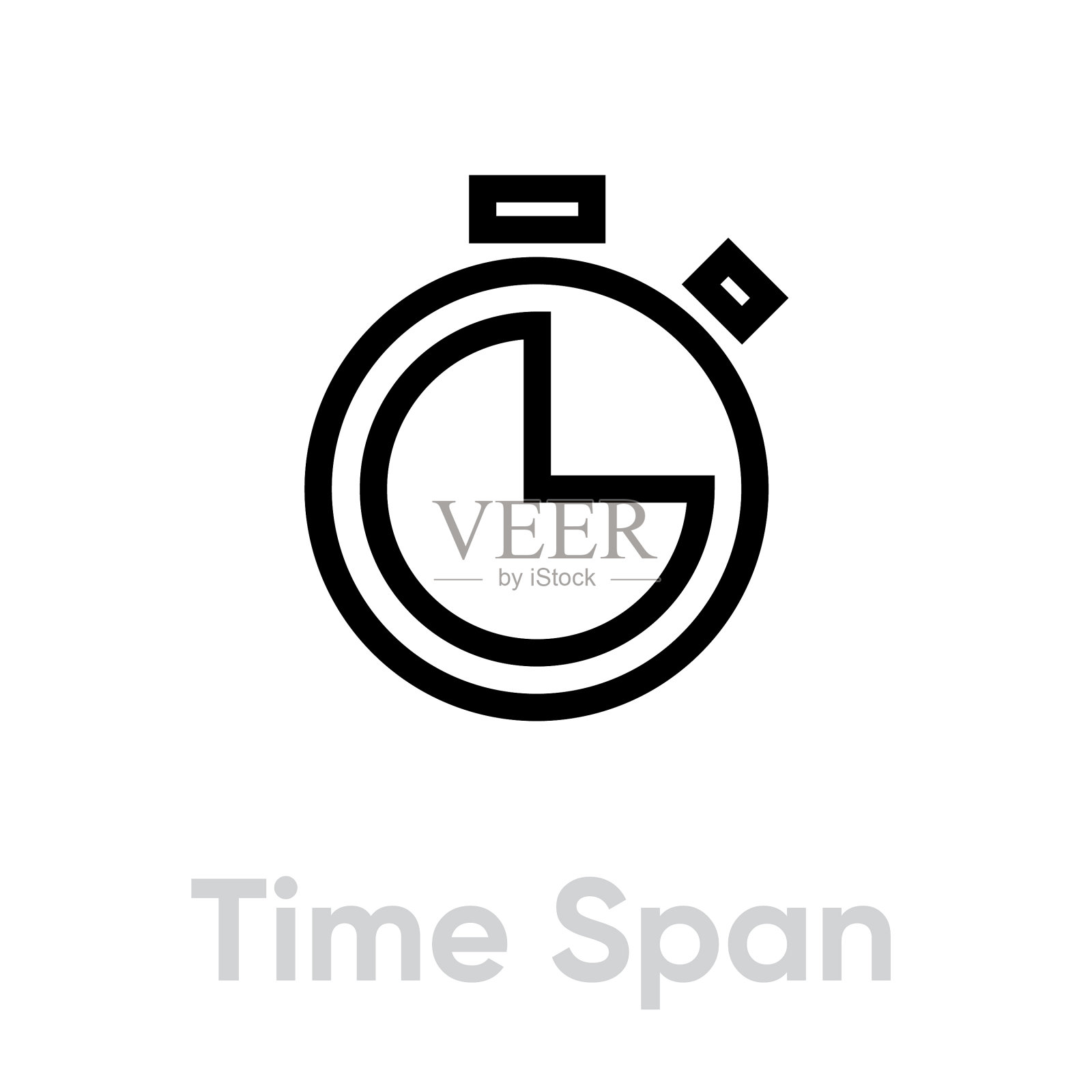 时间跨度图标可编辑大纲插画图片素材