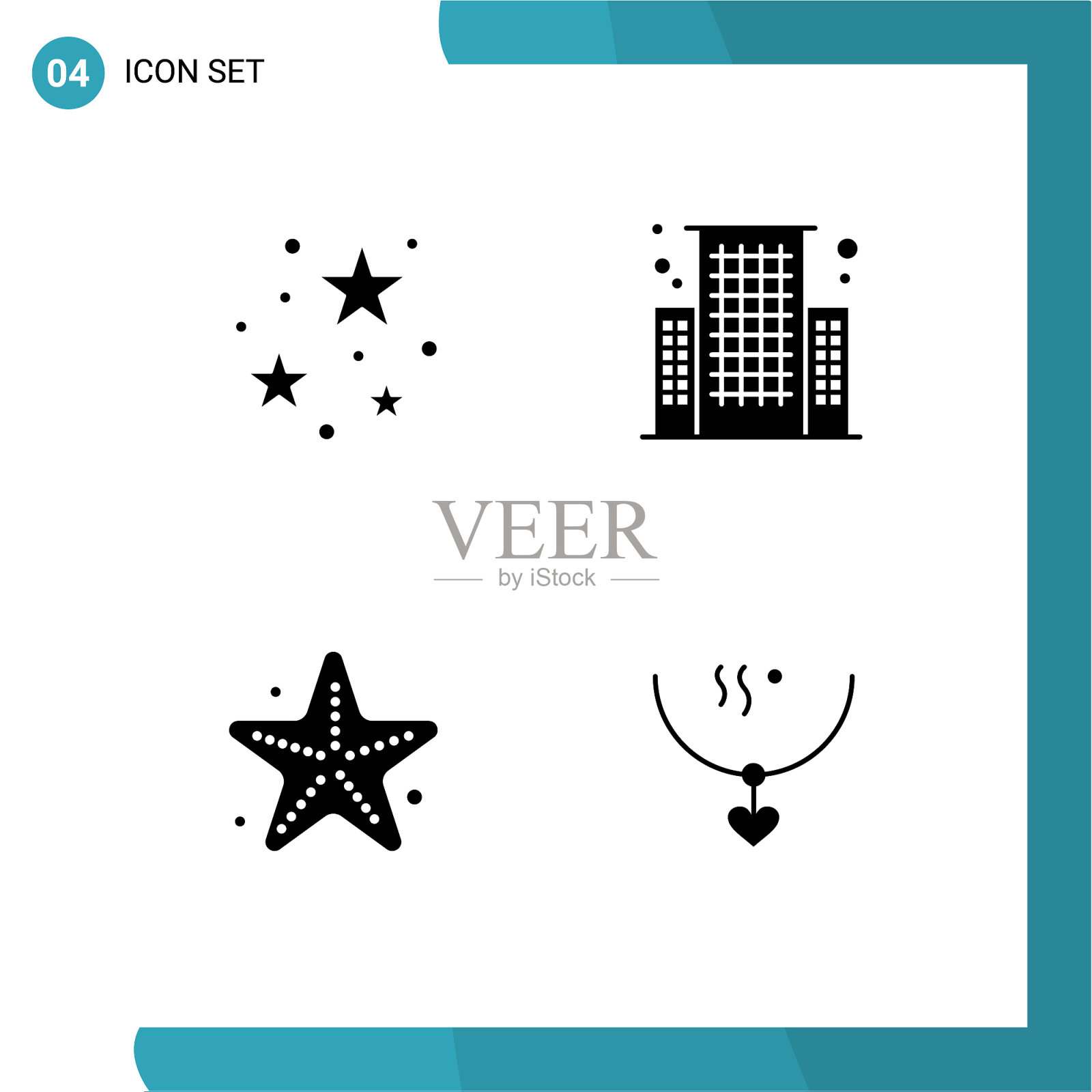 象形文字设置4个简单坚实的象形文字插画图片素材