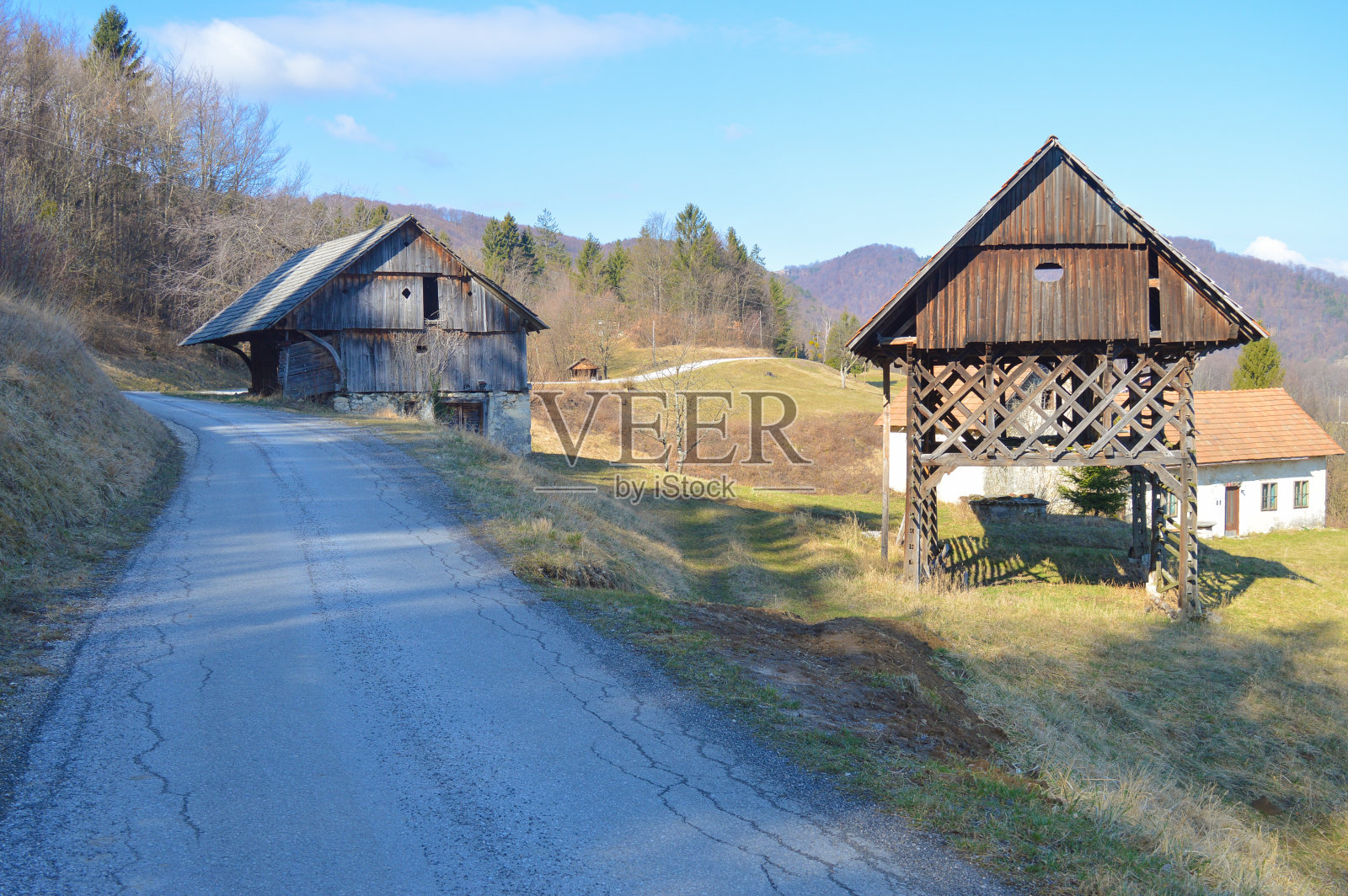 斯洛文尼亚乡村的乡村景观照片摄影图片
