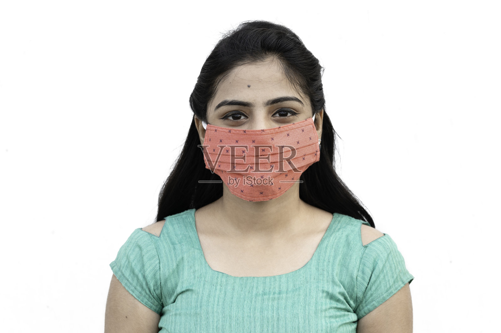 戴口罩的亚洲/印度妇女照片摄影图片