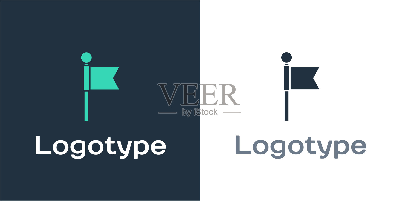 标志型旗帜图标孤立的白色背景图标素材