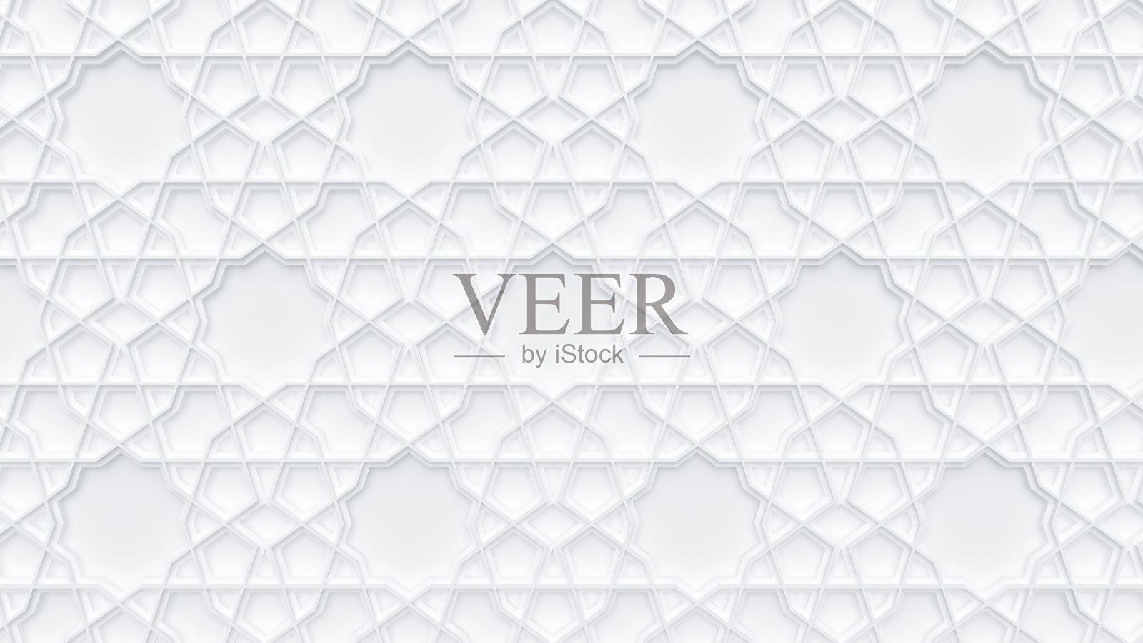 伊斯兰图案装饰，波斯图案。3d斋月伊斯兰圆形元素。几何圆形装饰性阿拉伯符号。白色抽象背景。三维演示照片摄影图片