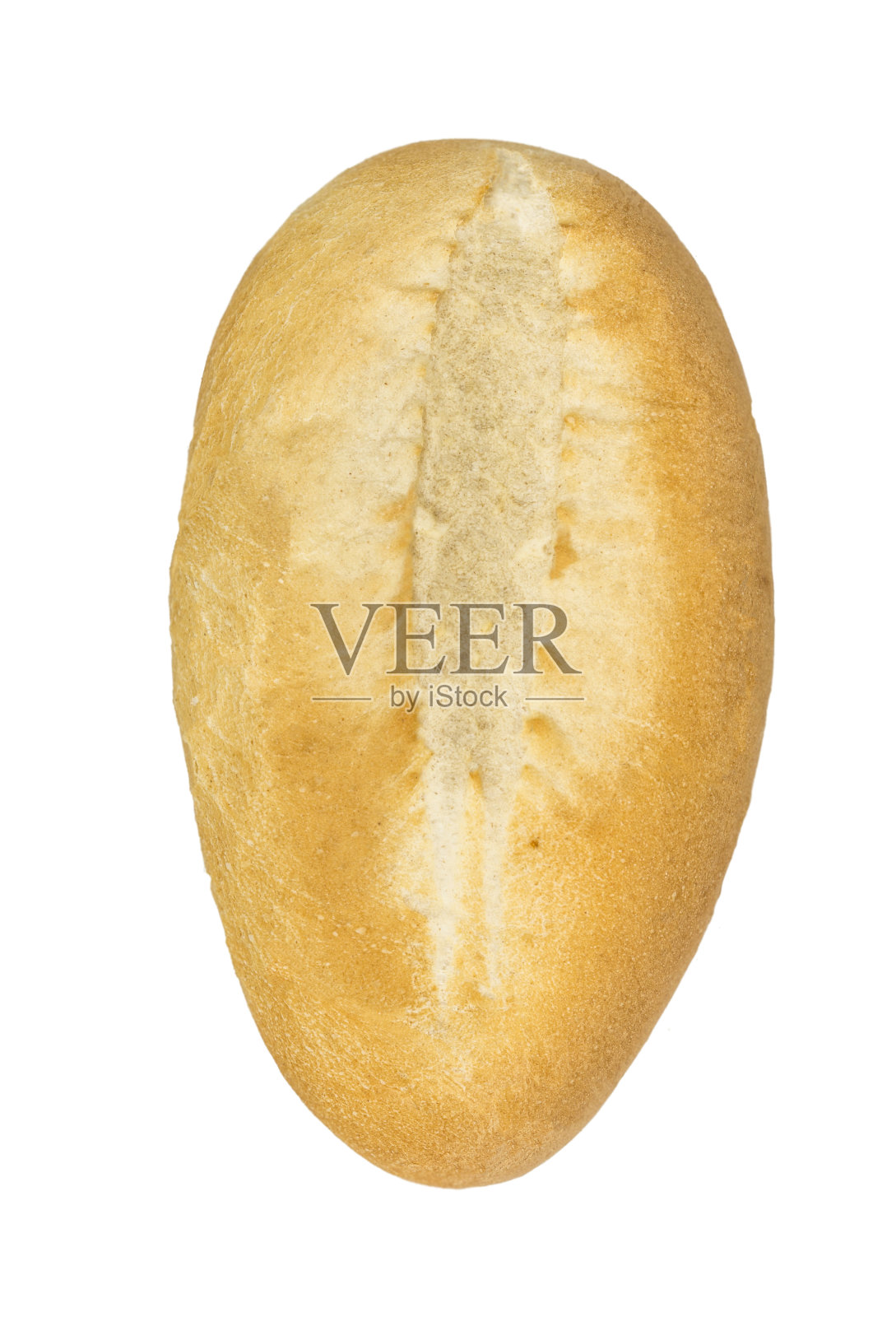 一个美味的热手工面包在白色背景的细节照片摄影图片