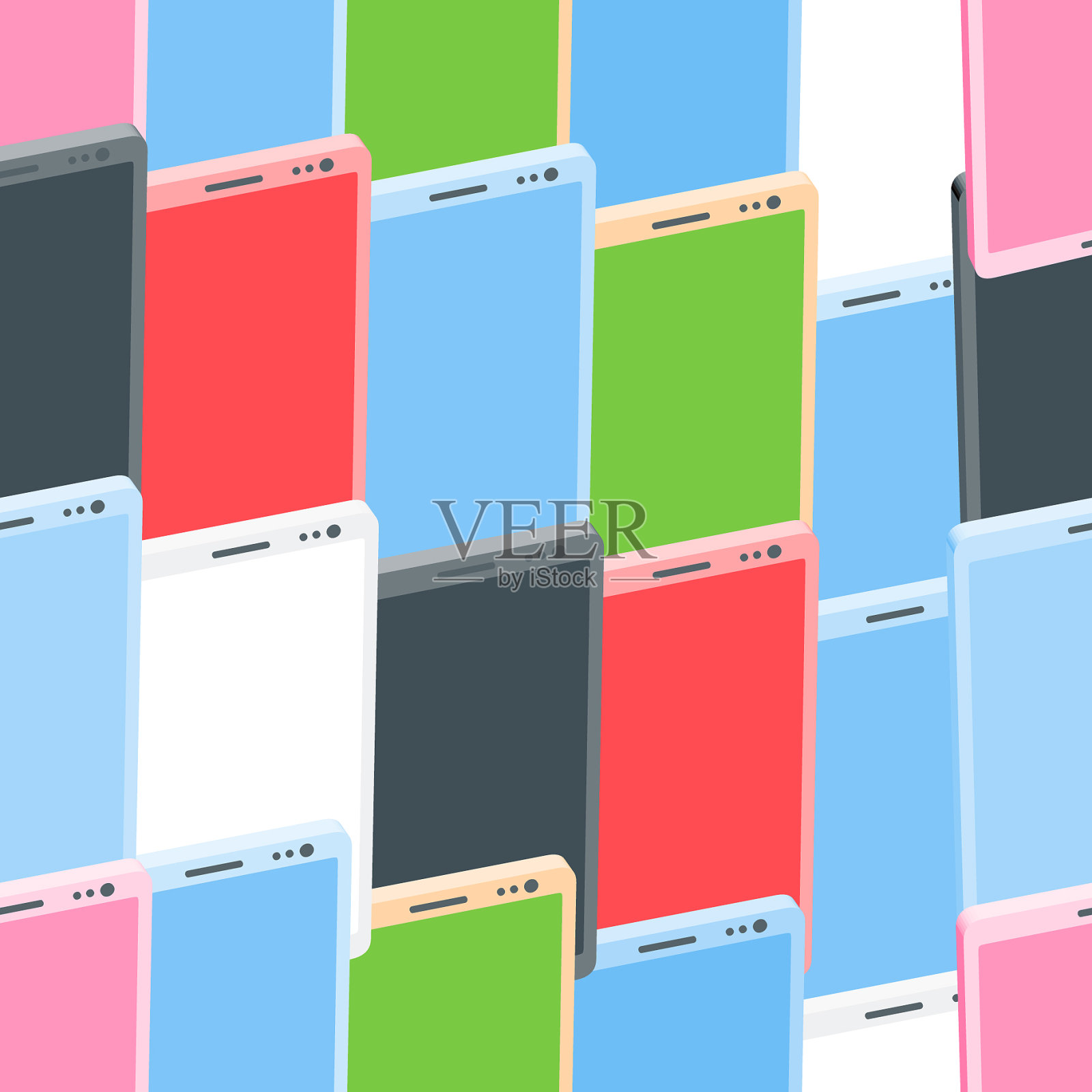 无缝纹理与多色手机插画图片素材