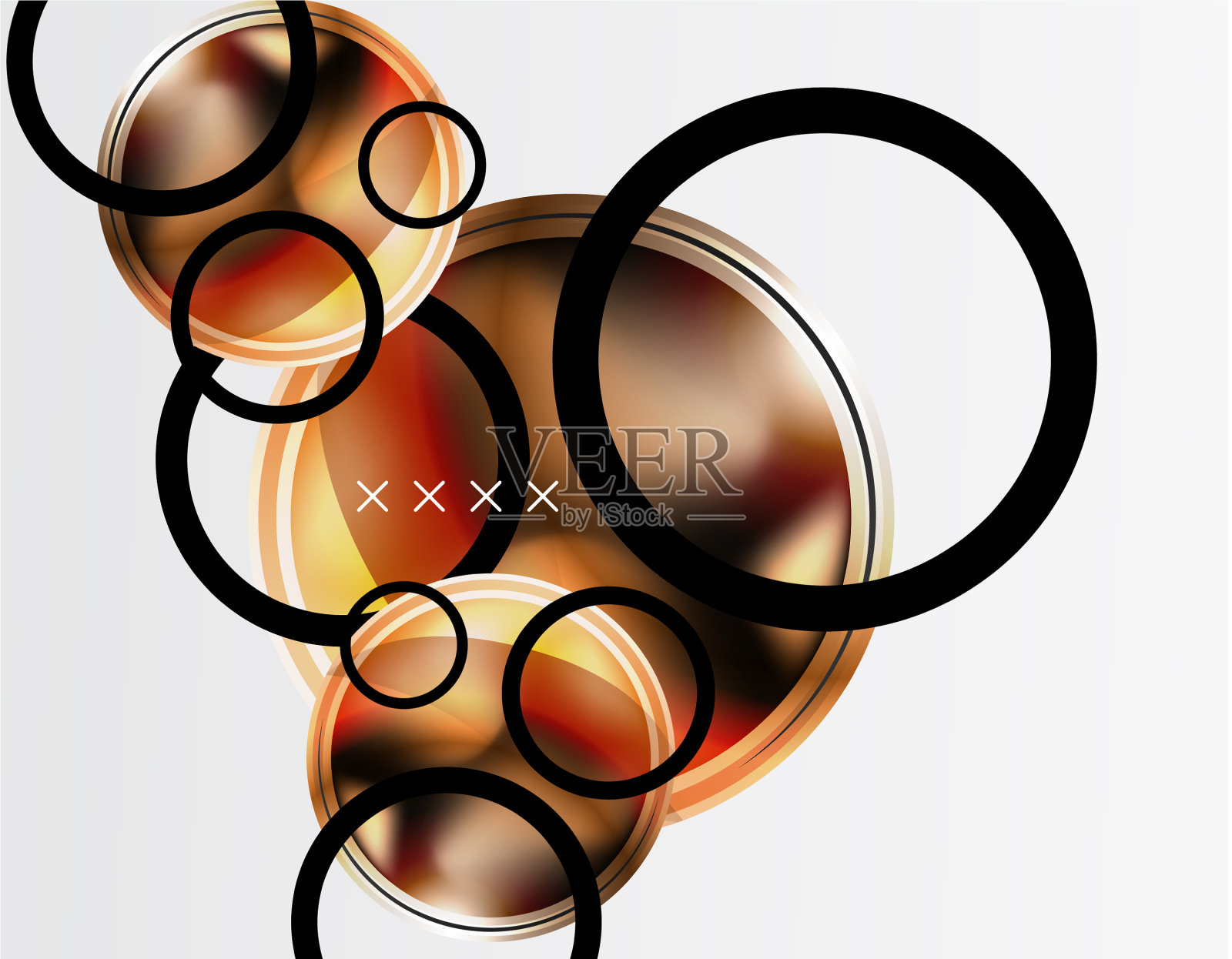 抽象背景-光泽玻璃气泡插画图片素材