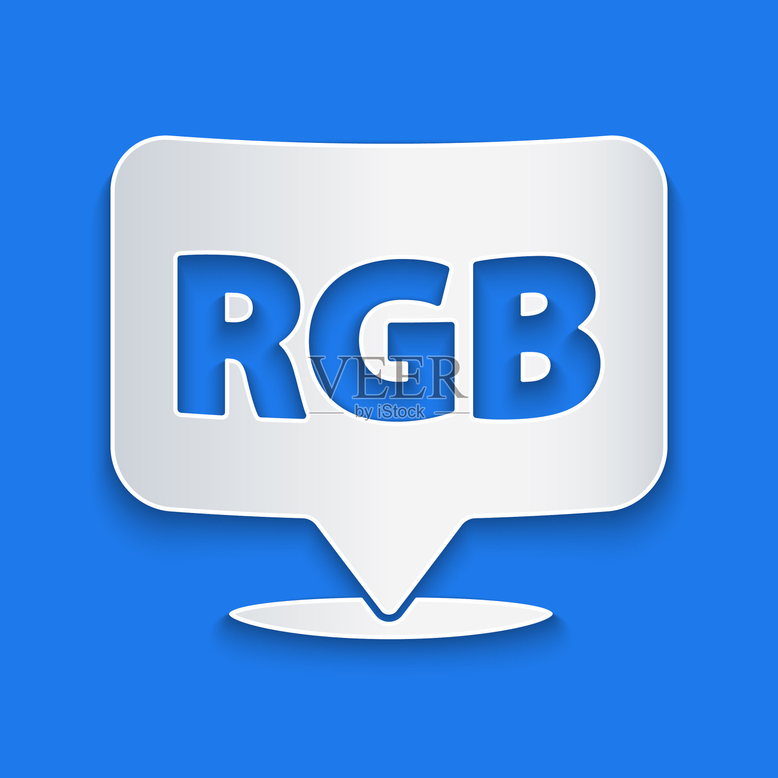 剪纸语音气泡与RGB和cmyk颜色插画图片素材