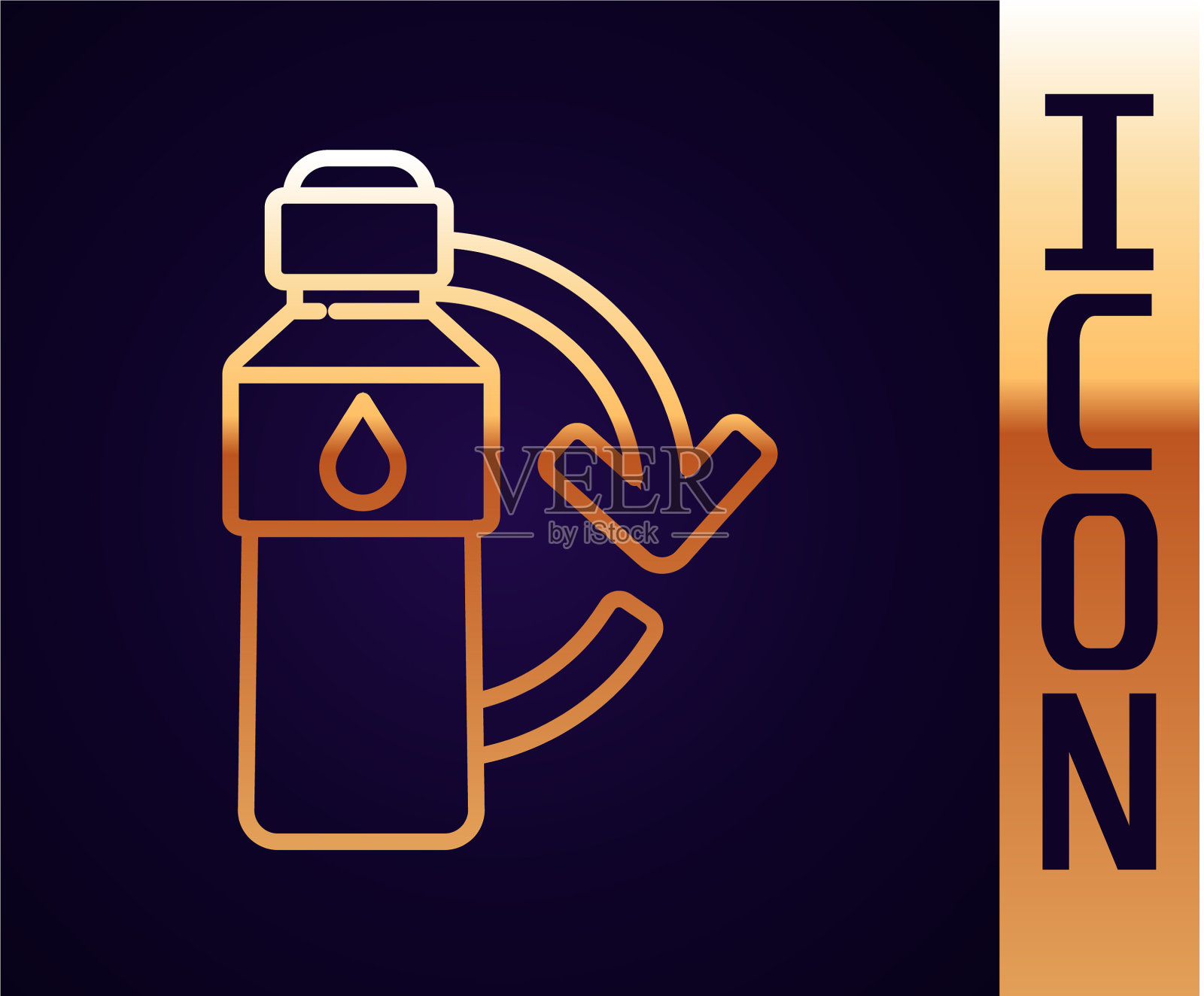 金线回收塑料瓶图标孤立插画图片素材