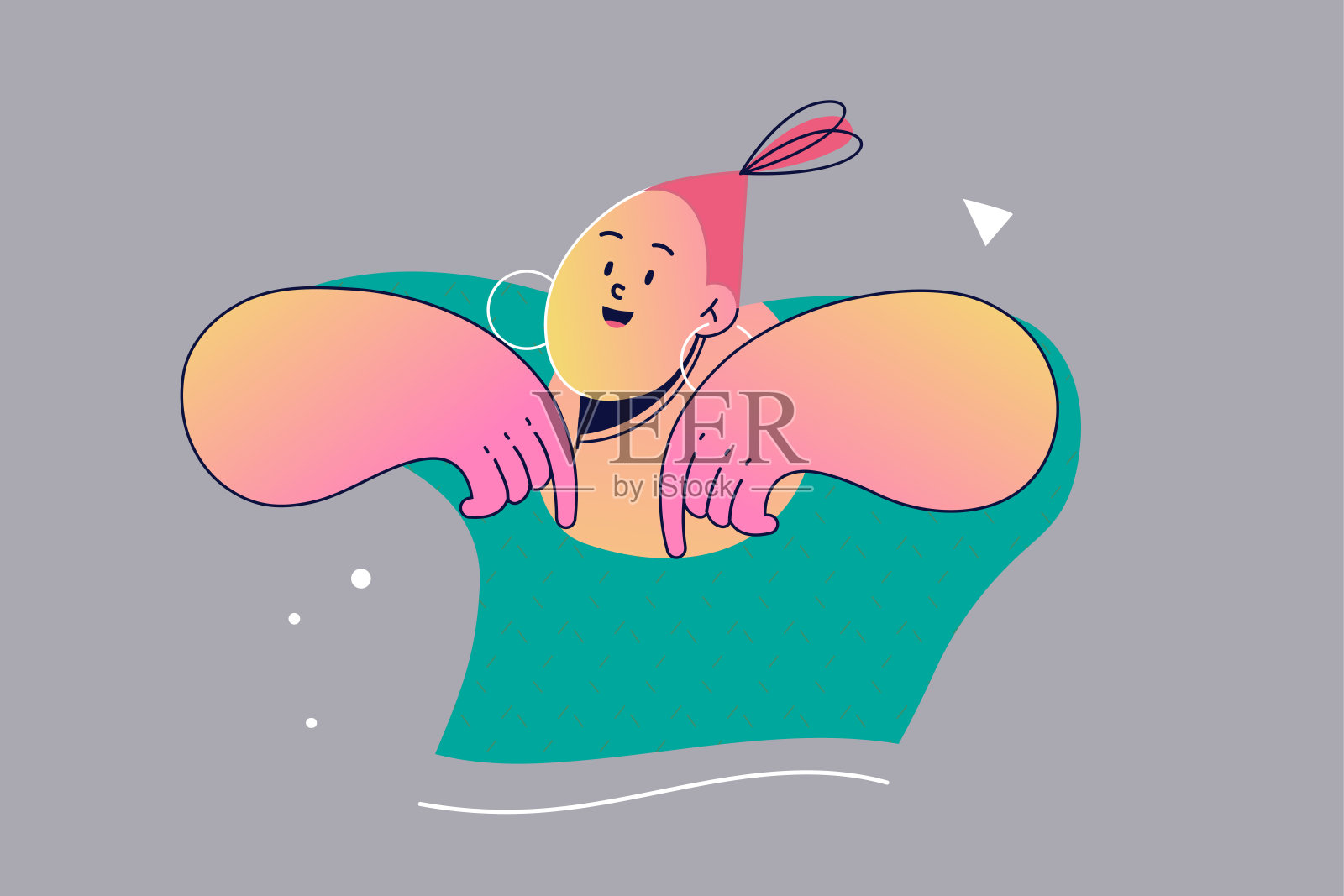 情感、脸女孩、表情、促销、广告理念插画图片素材