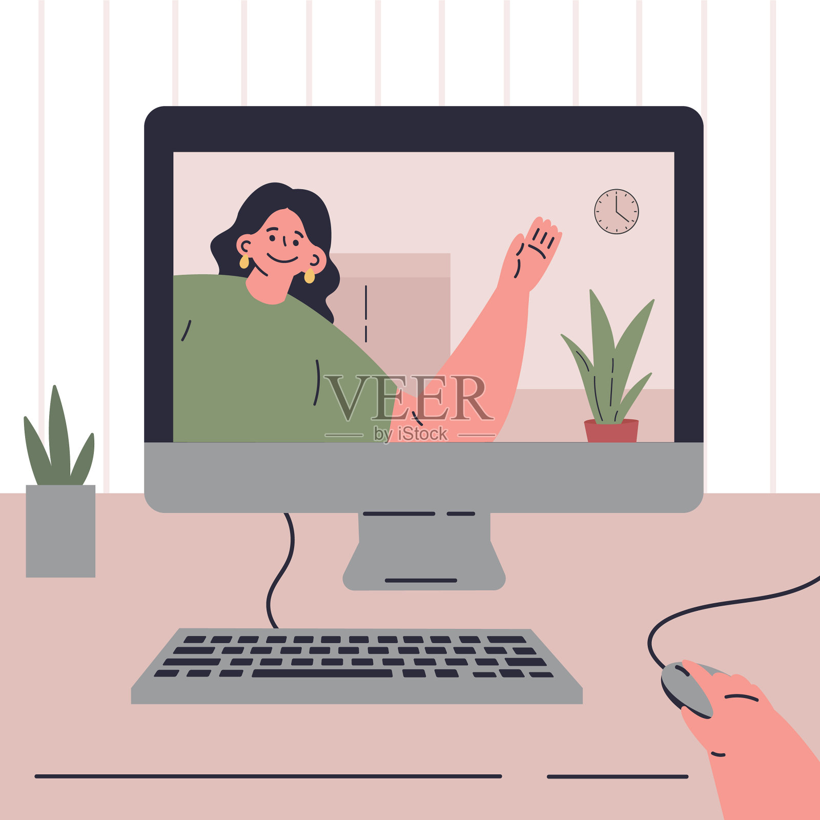 隔离期间的娱乐活动插画图片素材