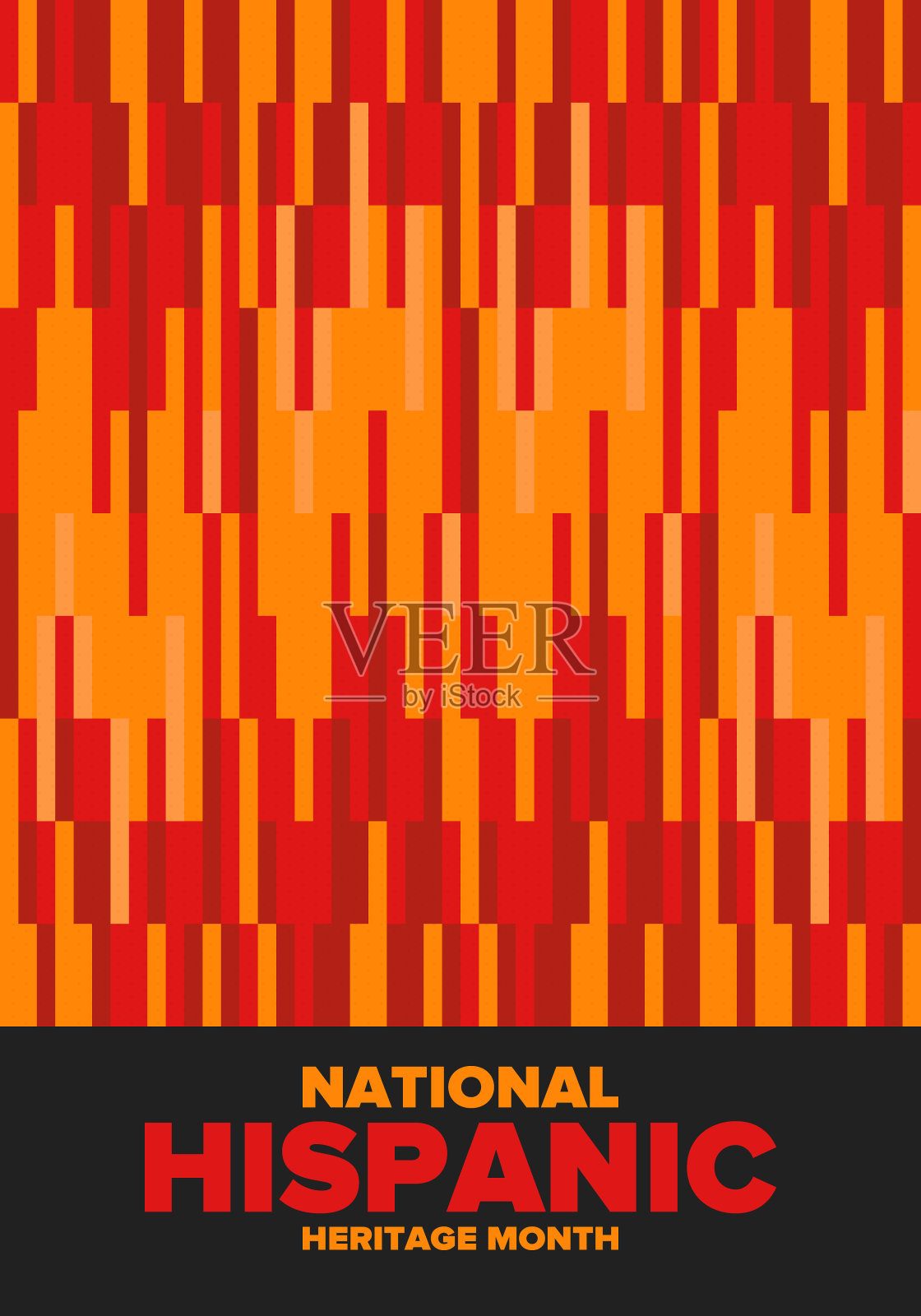 9月和10月的全国拉美裔传统月。西班牙和拉丁美洲文化。庆祝每年在美国。海报、卡片、横幅和背景。矢量图插画图片素材