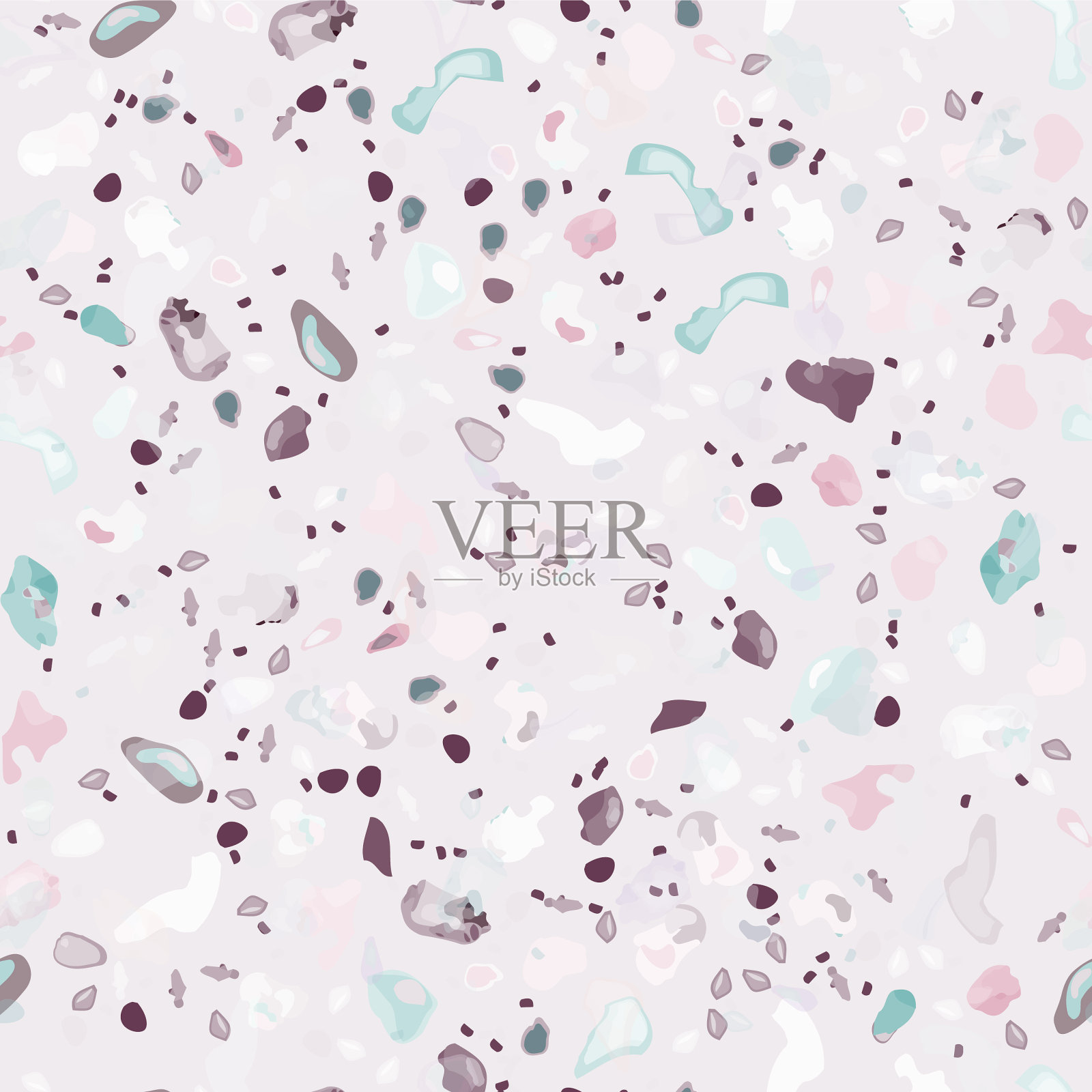 水磨石纹理地板无缝图案插画图片素材